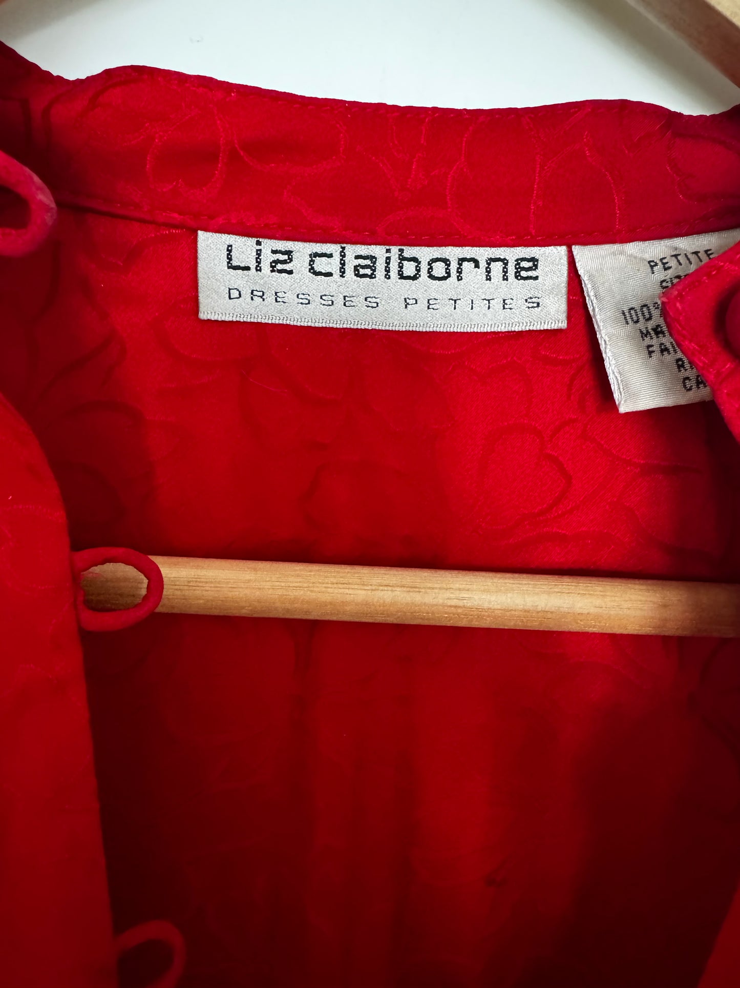 Robe vintage en soie rouge Liz Claiborne – robe midi élégante chic femme