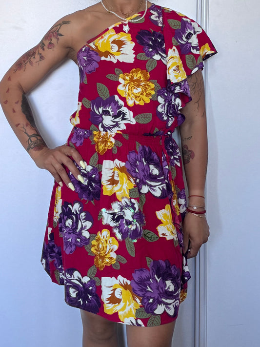 Robe asymétrique fleurie Sugarhill Boutique – Made in Indonesia