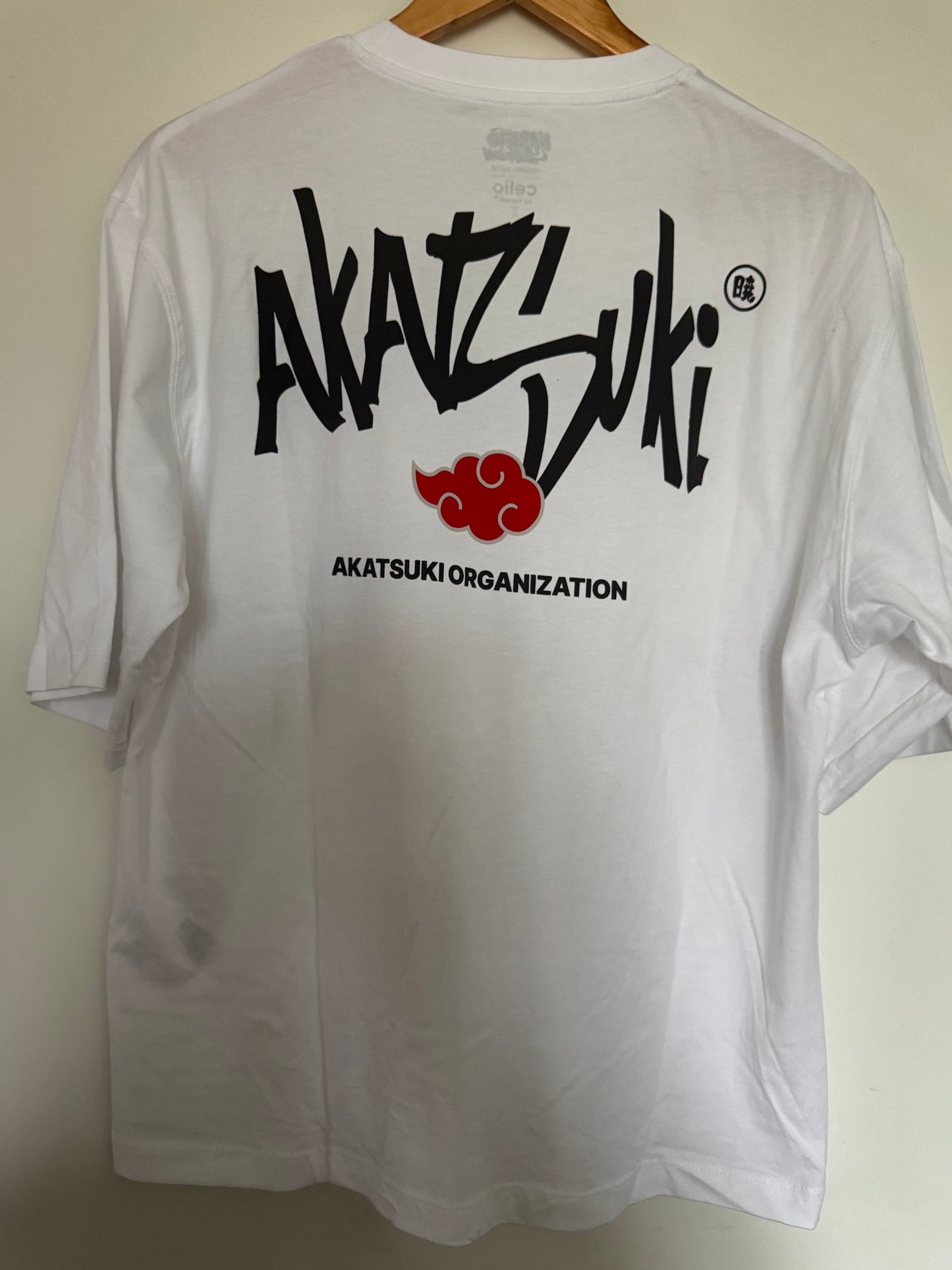 T-shirt Naruto Akatsuki Celio neuf coton blanc taille S | ChicRetroStore