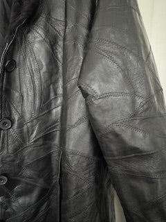 VESTE EN CUIR 90's "Anne de Lançay¨