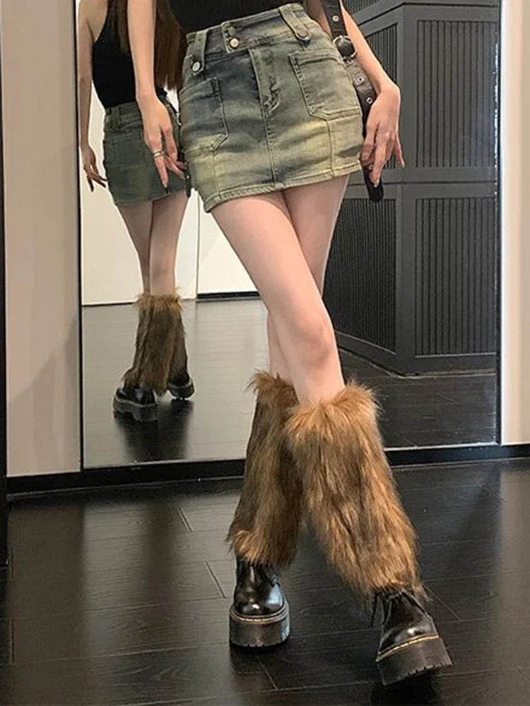 JUPE COURTE RETRO DENIM TAILLE HAUTE