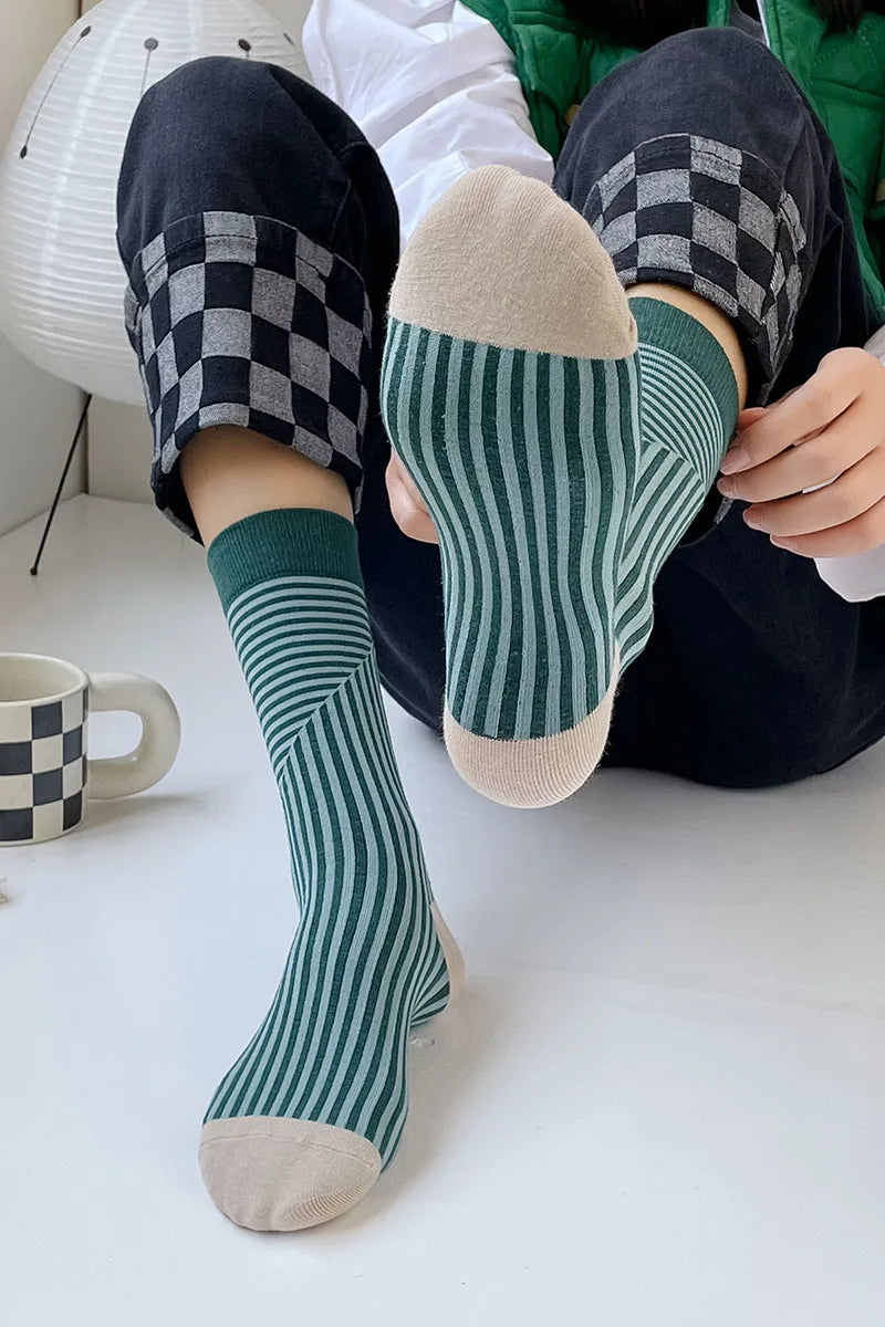 CHAUSSETTES RETRO A RAYURES MULTICOLORE COREENNES