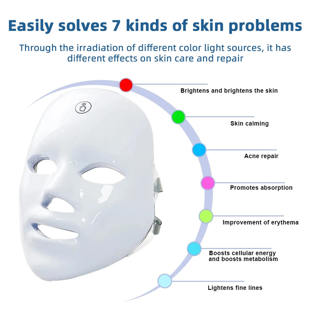 Masque facial LED 7 couleurs