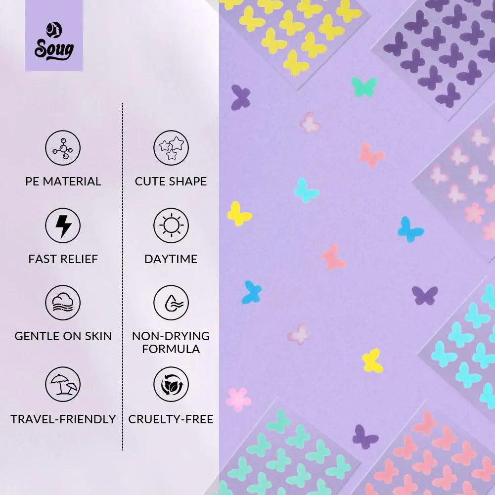 PATCHS ANTI-ACNE BUTTERFLY, AUTOCOLLANTS INVISIBLE