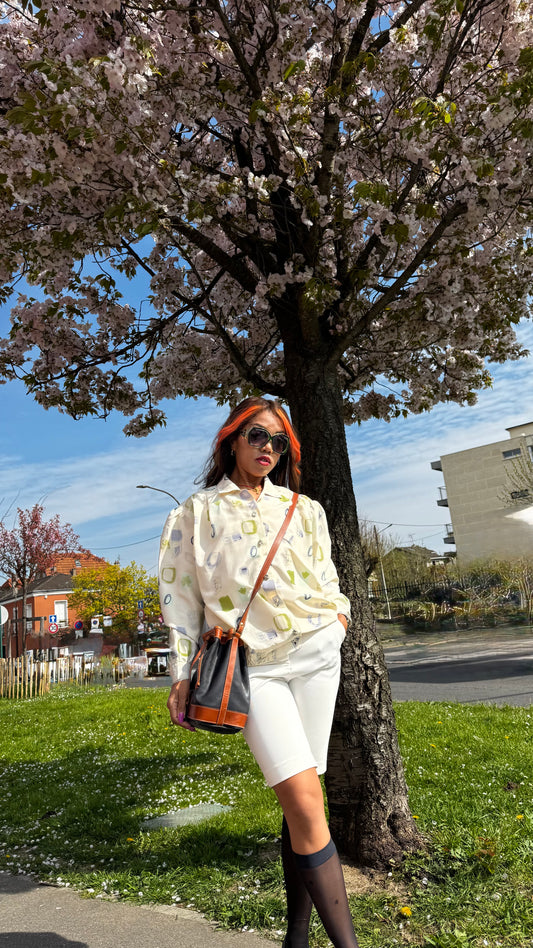 Chemisier vintage femme Made in France – blouse fluide imprimée chic printemps