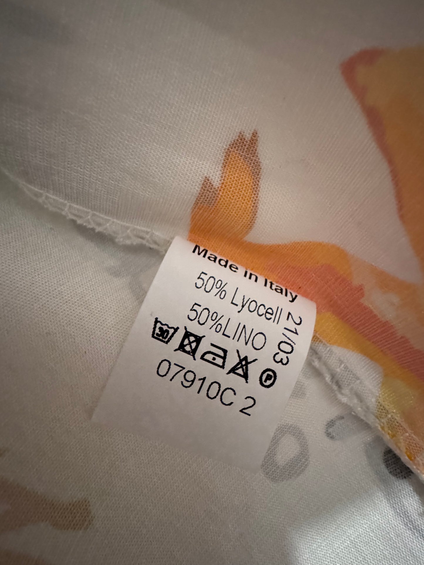 Chemise Made in Italy en lin et lyocell imprimé artistique multicolore