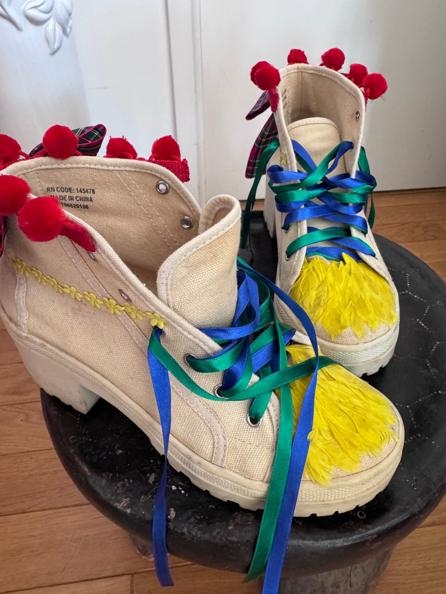 Chaussures kawaii Harajuku custom plateforme rares T38 style japonais créateur