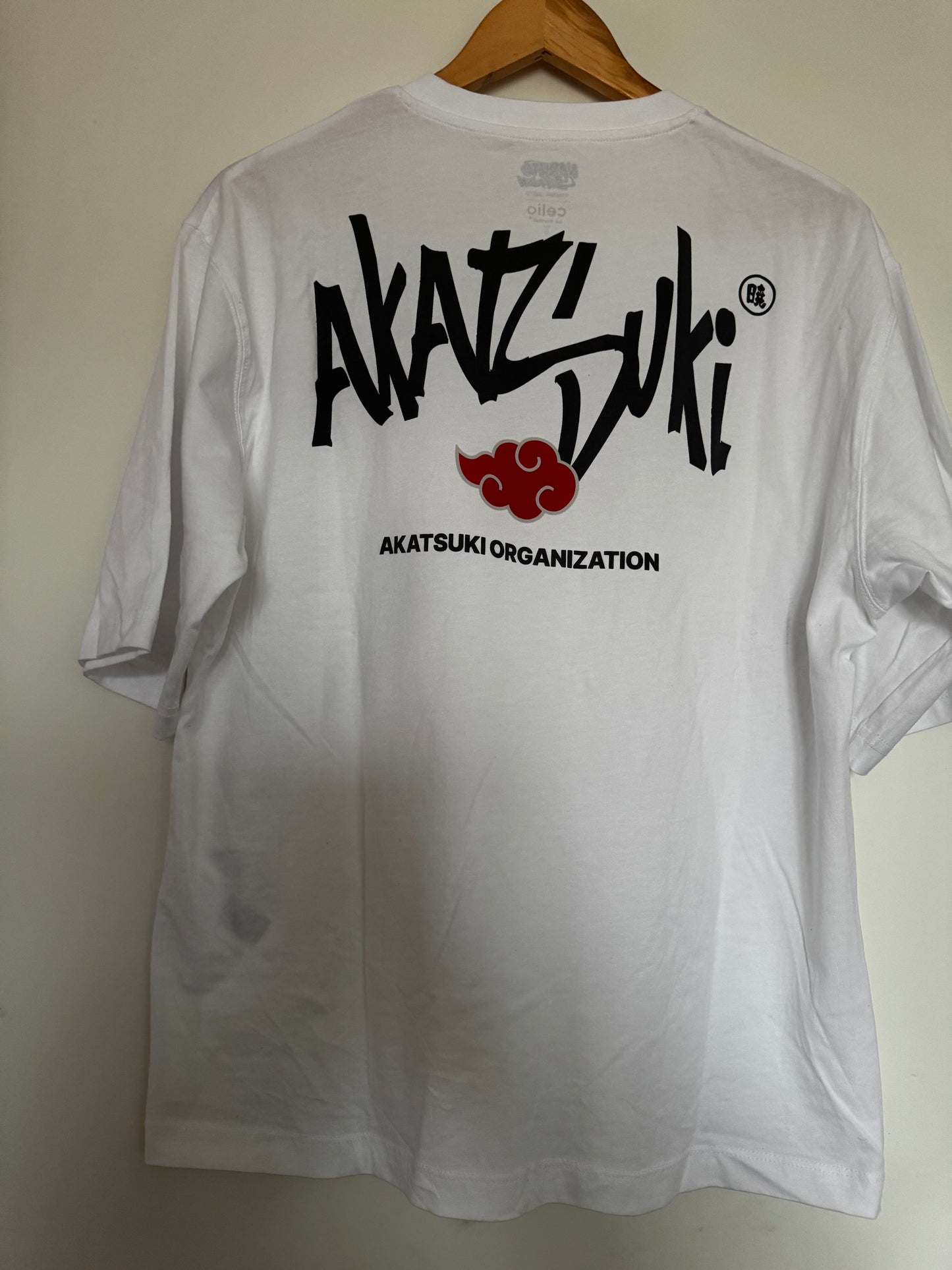 T-shirt Naruto Akatsuki Celio neuf coton blanc taille S | ChicRetroStore