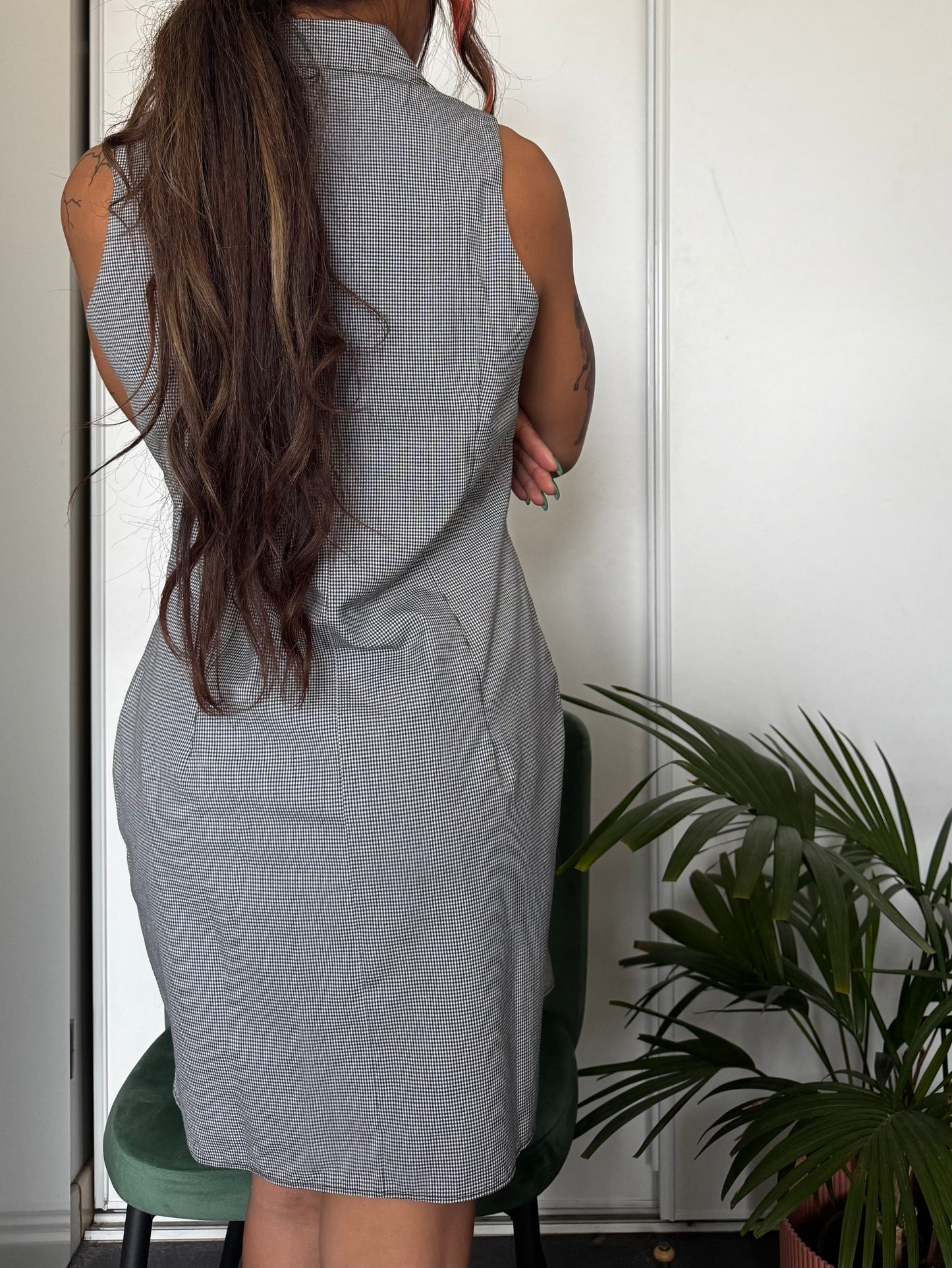 Robe Max Mara vintage made in Italy pied-de-poule élégante taille 44