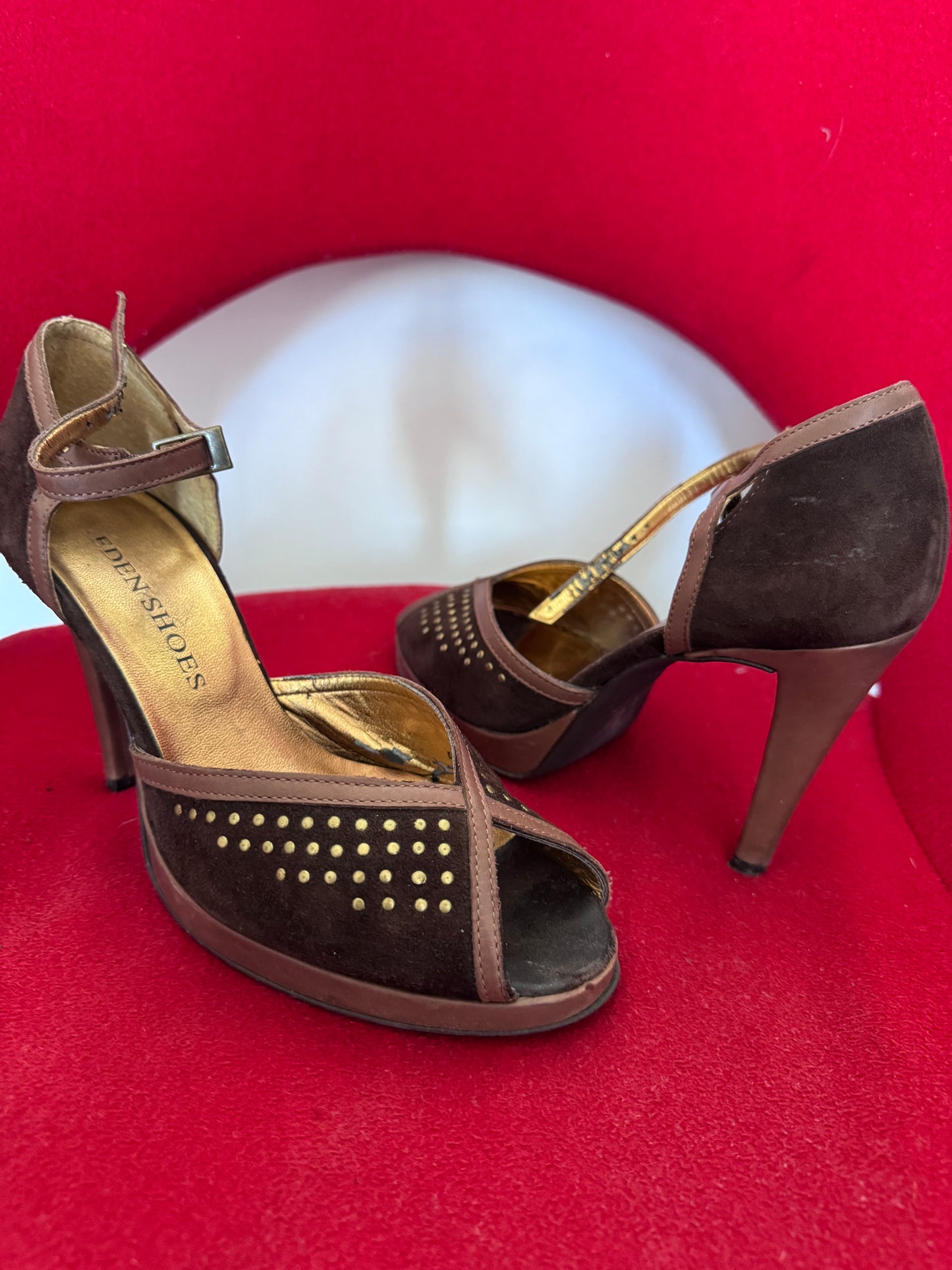 Sandales cuir marron talons Eden -Shoes– style chic vintage