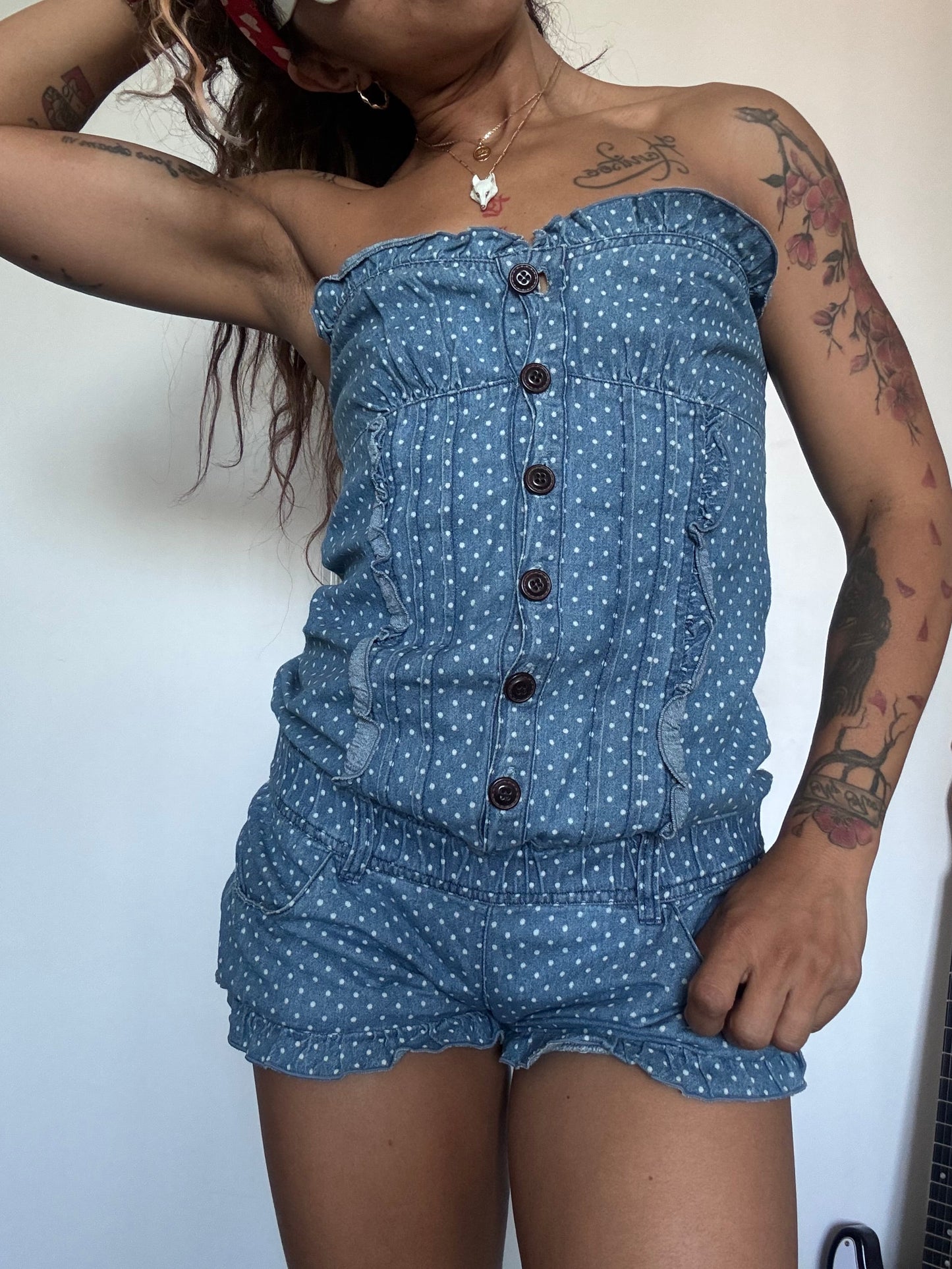 Combishort Liz Lisa à pois style Kawaii japonais