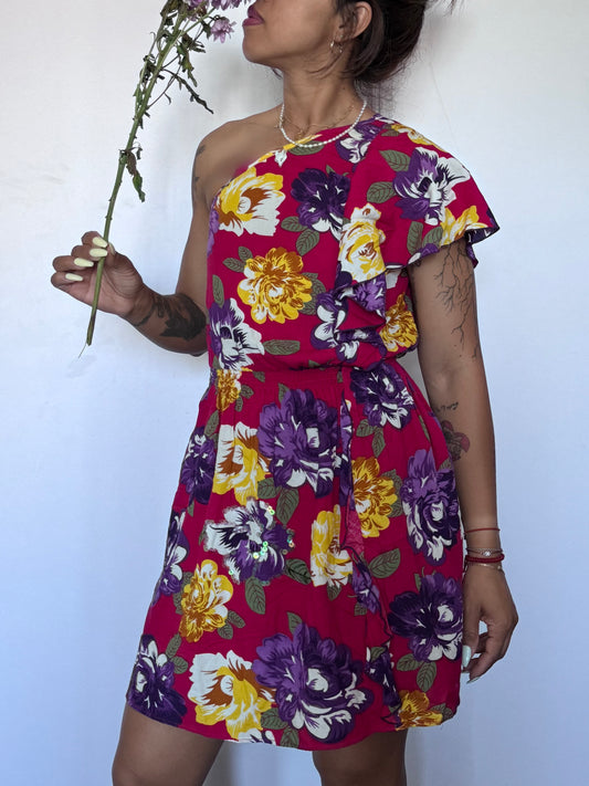 Robe asymétrique fleurie Sugarhill Boutique – Made in Indonesia