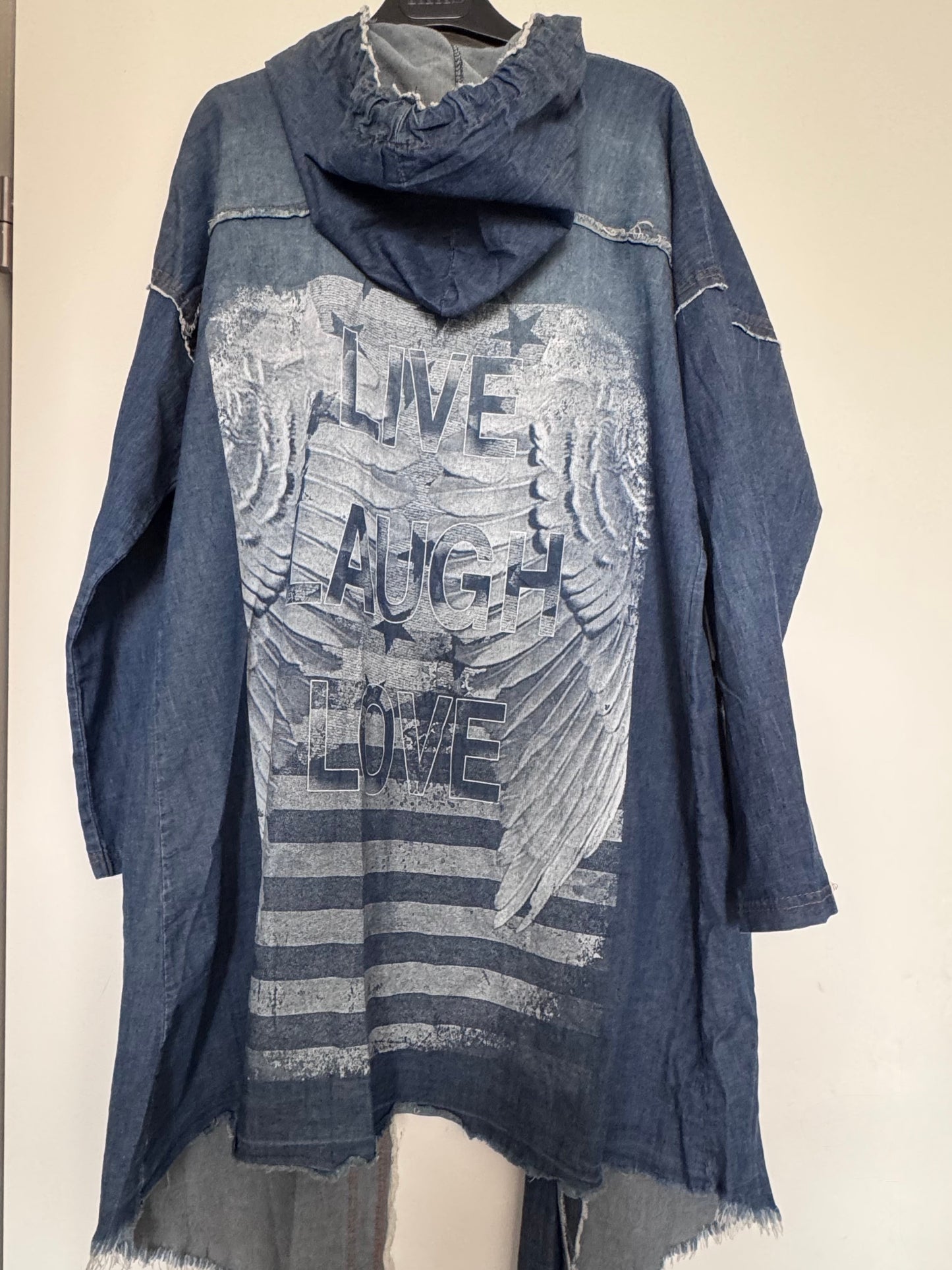 Veste longue Made in Italy à capuche en coton – Live Laugh Love