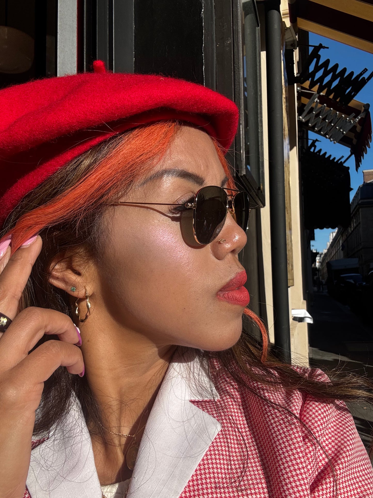 Lunettes de soleil Vintage Ray-ban aviateur dorées-style rétro chic .
