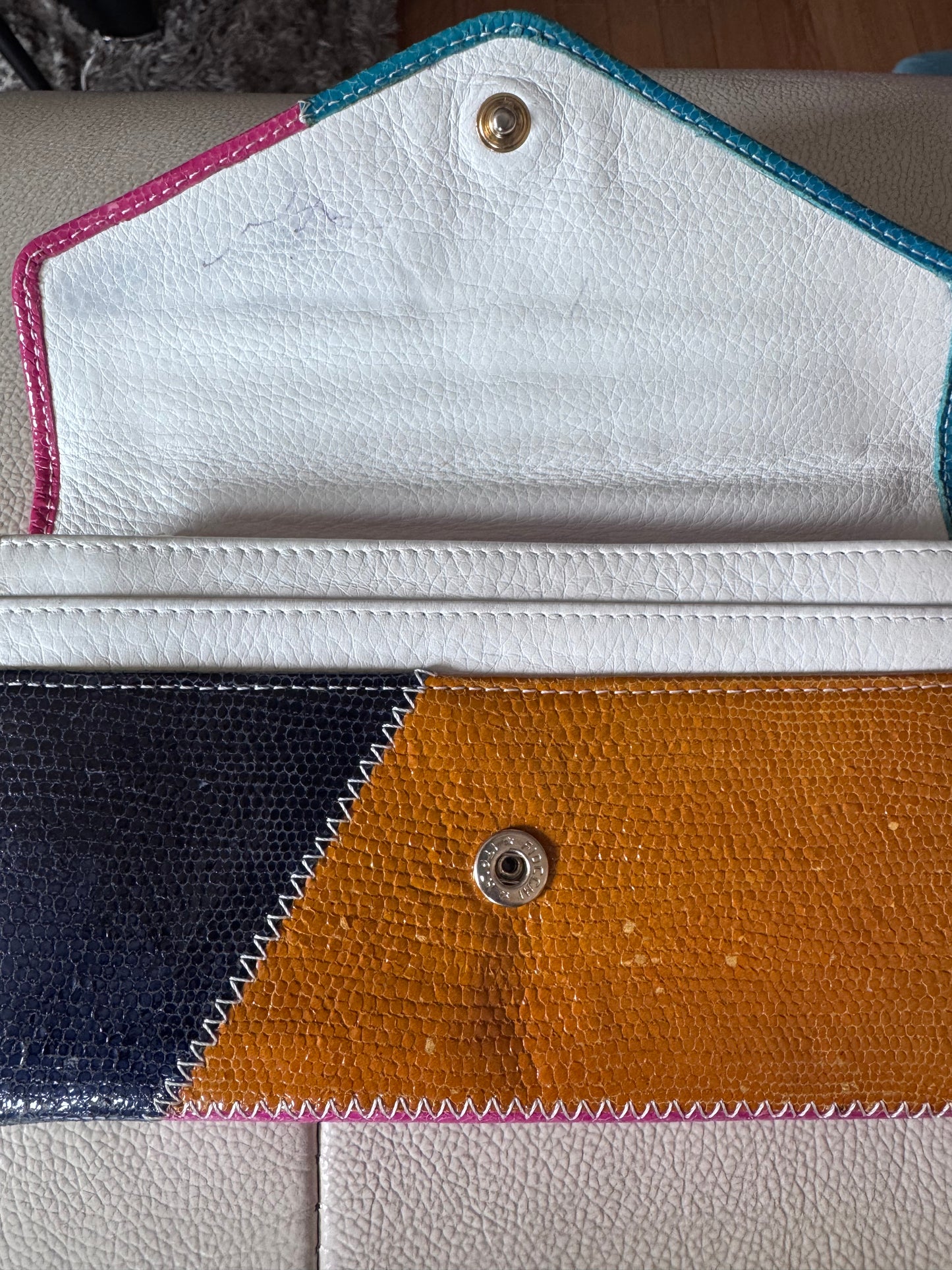 Portefeuille Emporio Armani en cuir multicolore Made in Italy