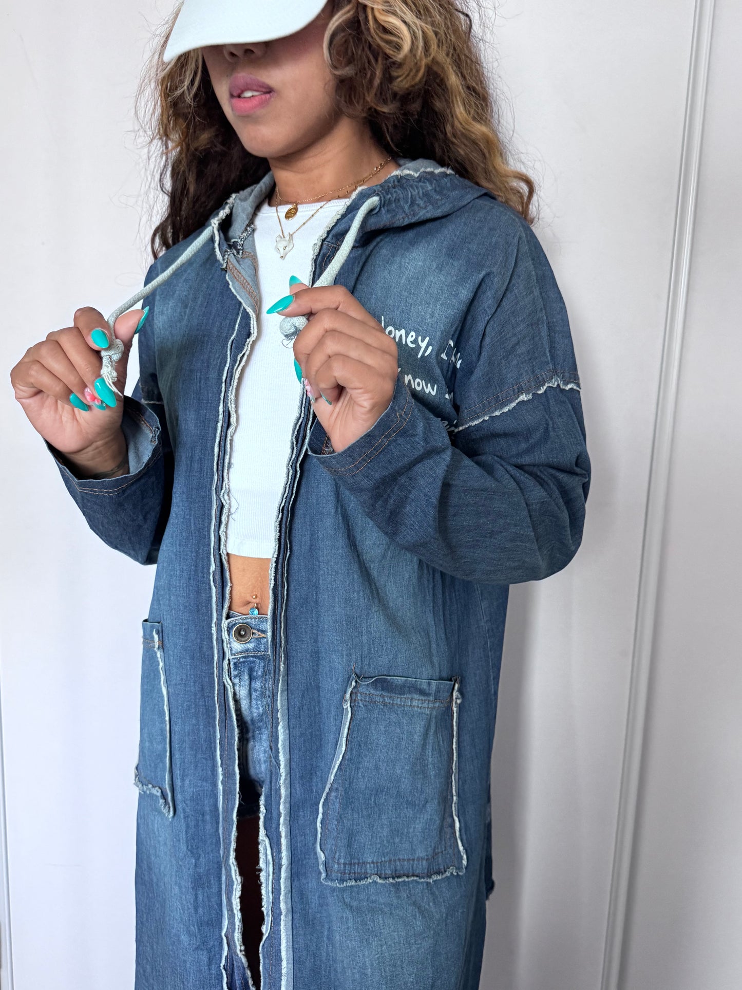 Veste longue Made in Italy à capuche en coton – Live Laugh Love