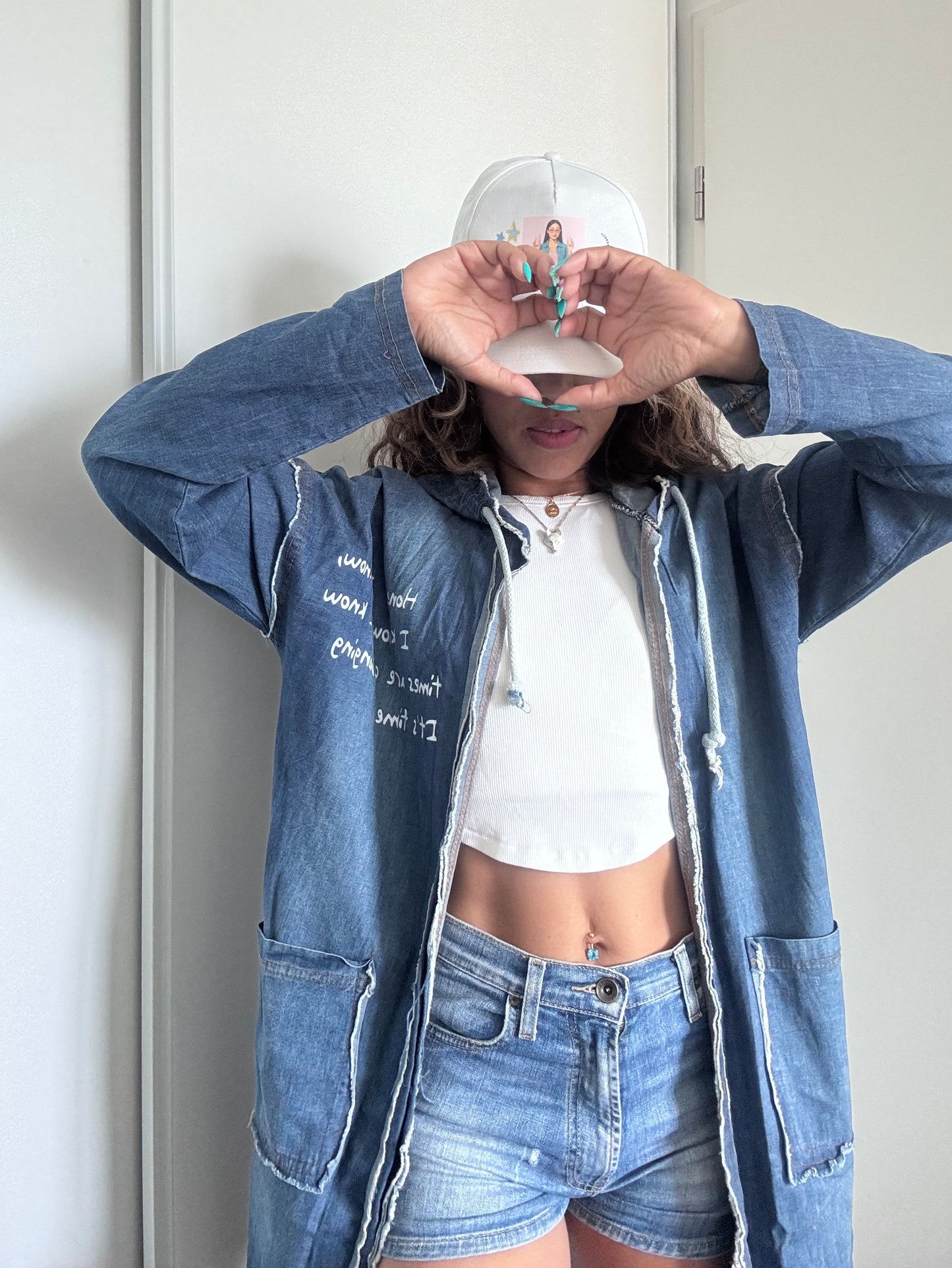 Veste longue Made in Italy à capuche en coton – Live Laugh Love