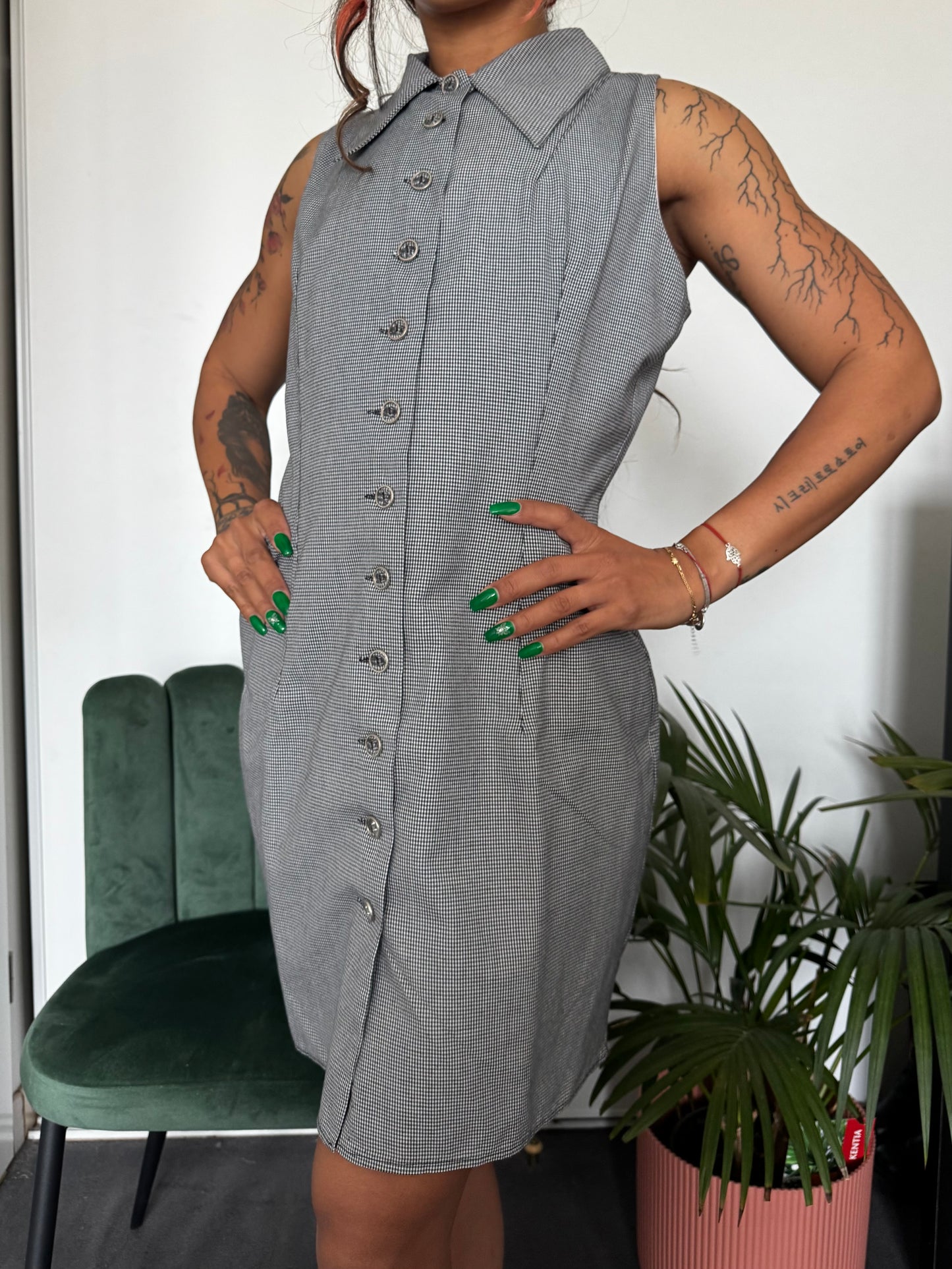 Robe Max Mara vintage made in Italy pied-de-poule élégante taille 44