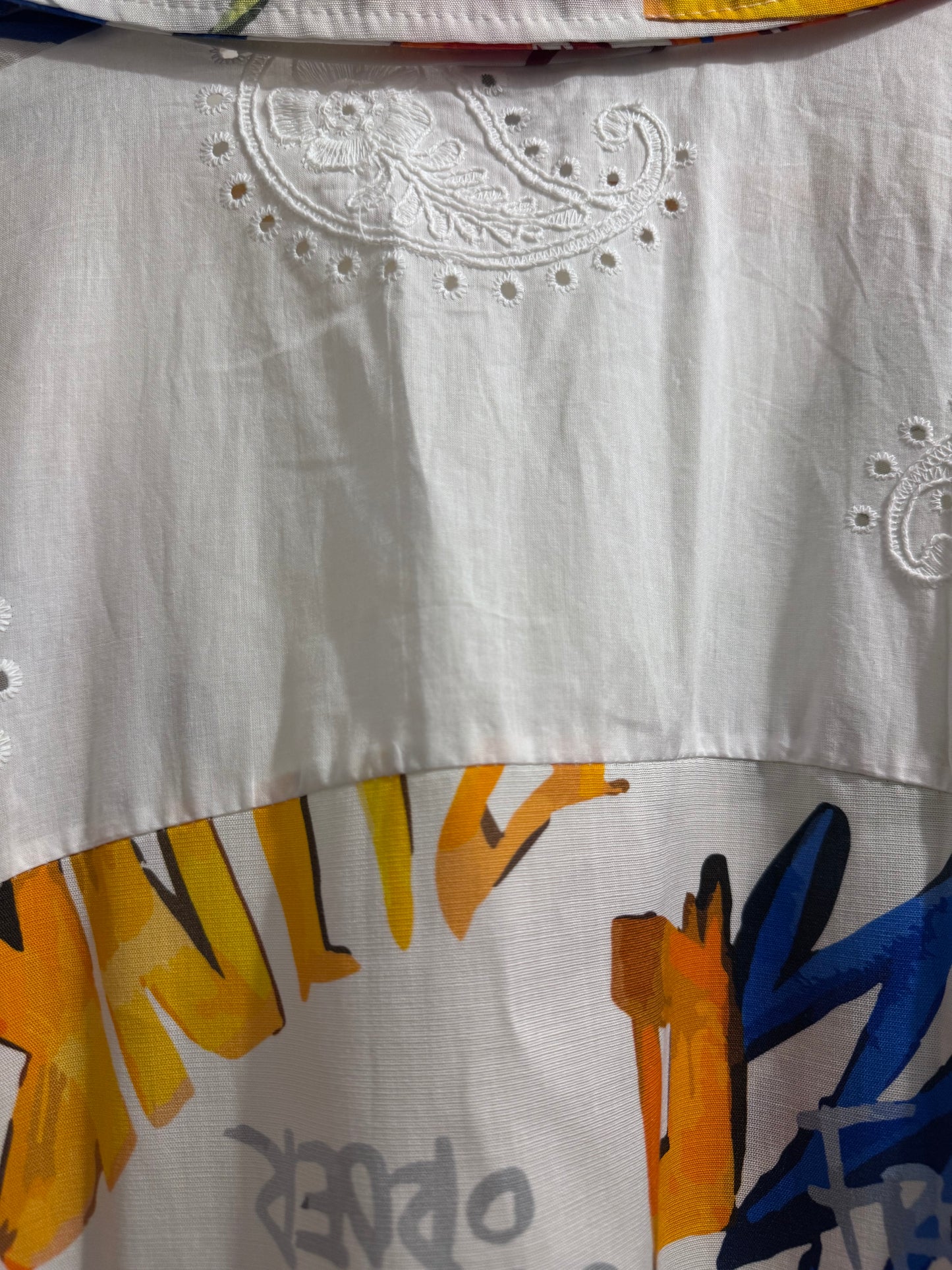 Chemise Made in Italy en lin et lyocell imprimé artistique multicolore