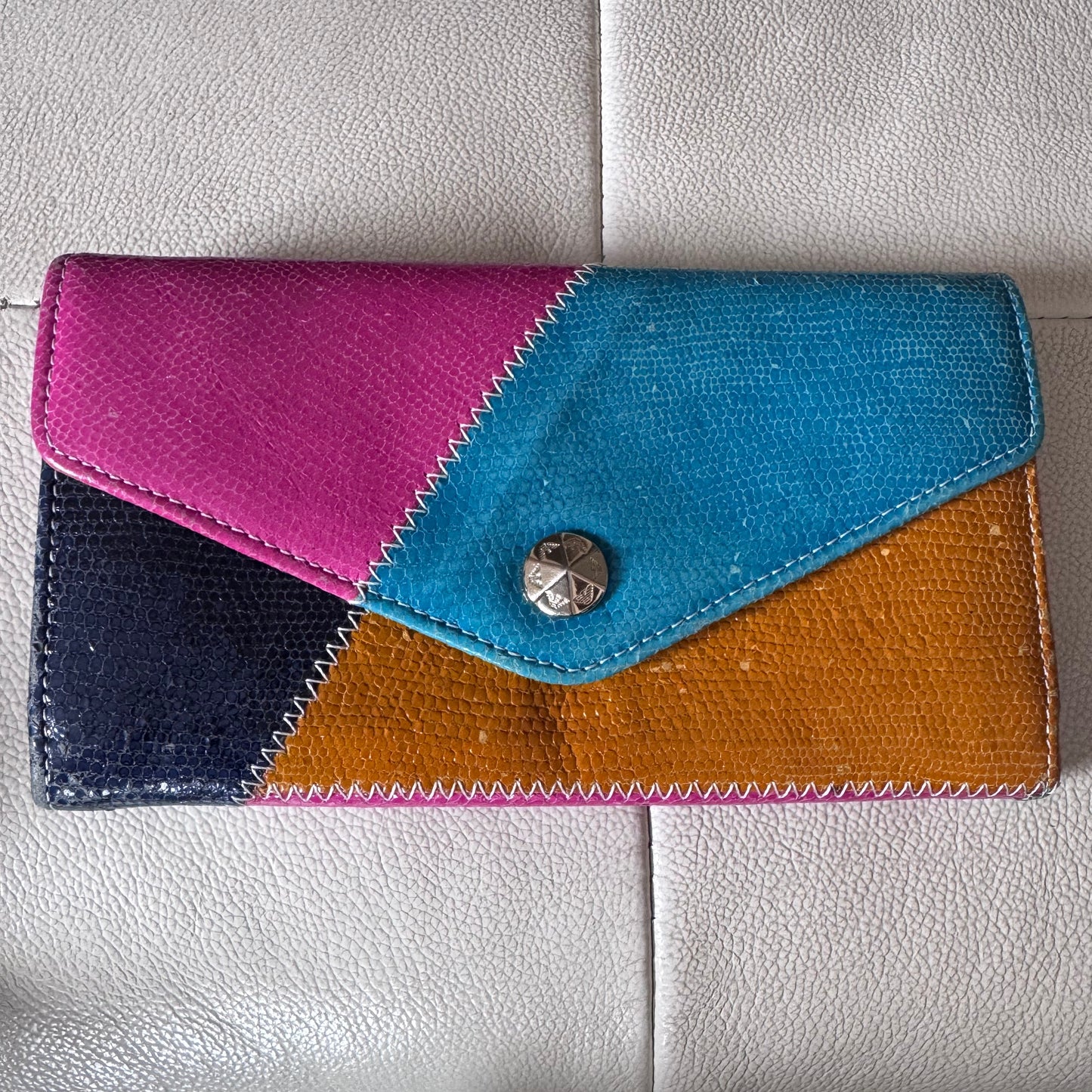Portefeuille Emporio Armani en cuir multicolore Made in Italy