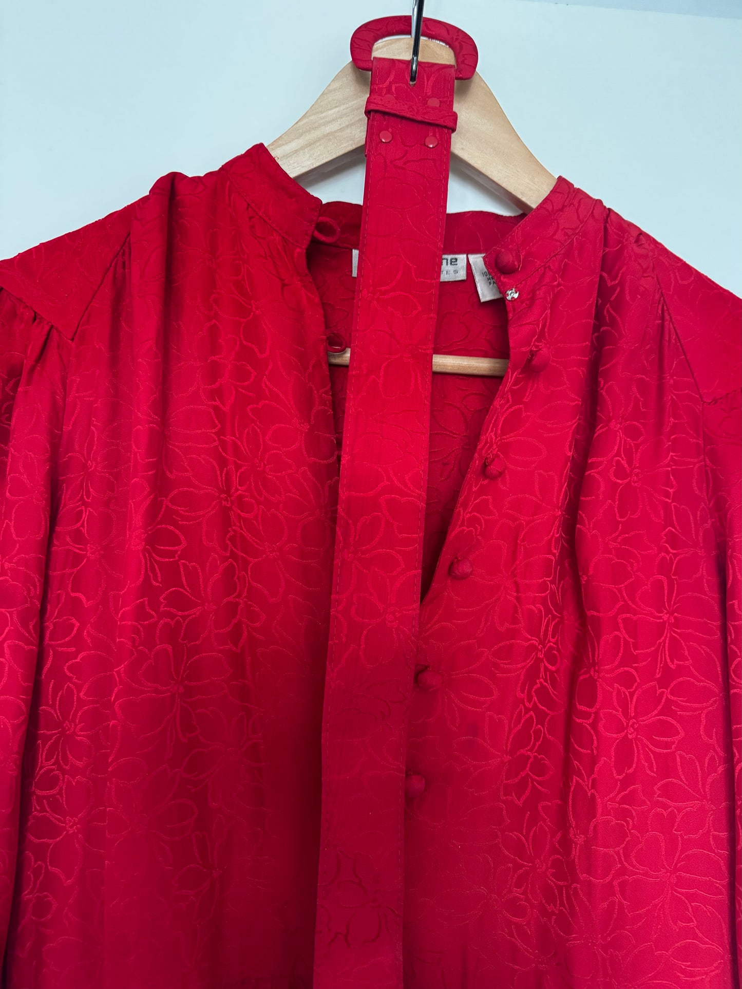 Robe vintage en soie rouge Liz Claiborne – robe midi élégante chic femme