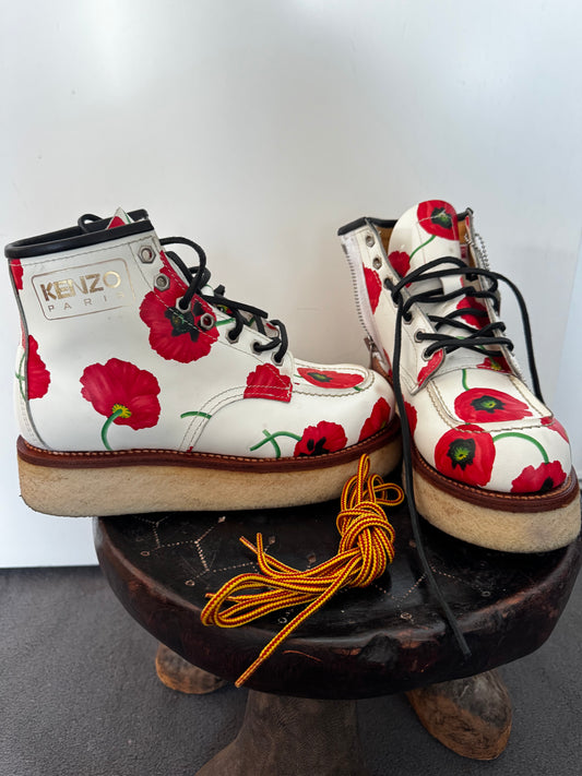 Boots Kenzo Yama Flowers femme cuir – bottines florales luxe taille 37