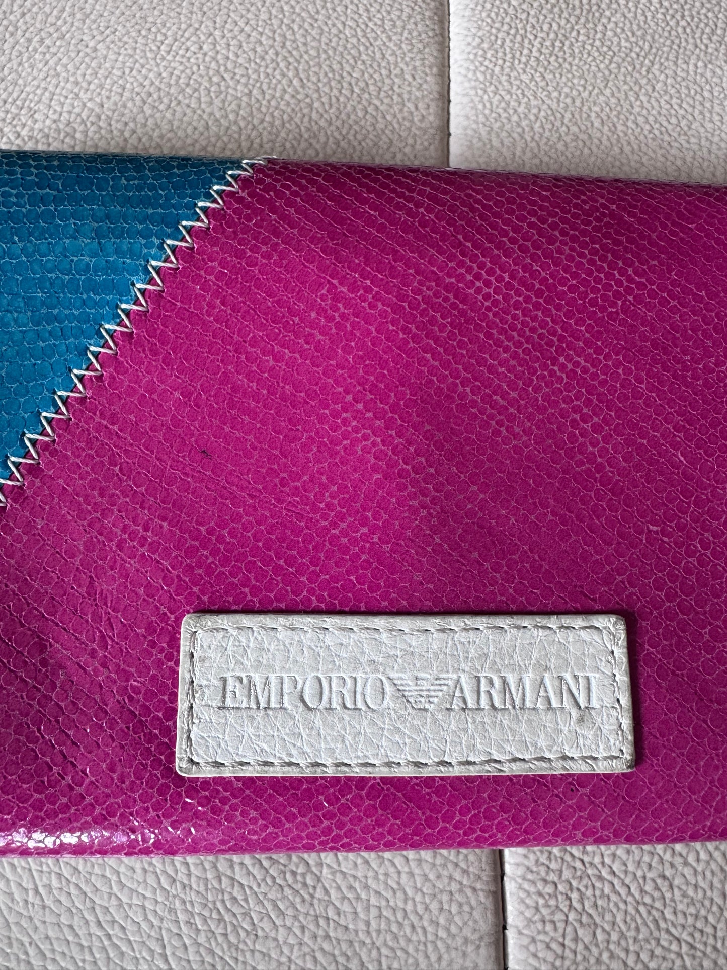 Portefeuille Emporio Armani en cuir multicolore Made in Italy