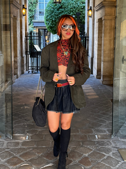 Blazer Massimo Dutti 100% Lin Vert Olive – Taille 50 – Made in Portugal – Coupe Oversize Chic