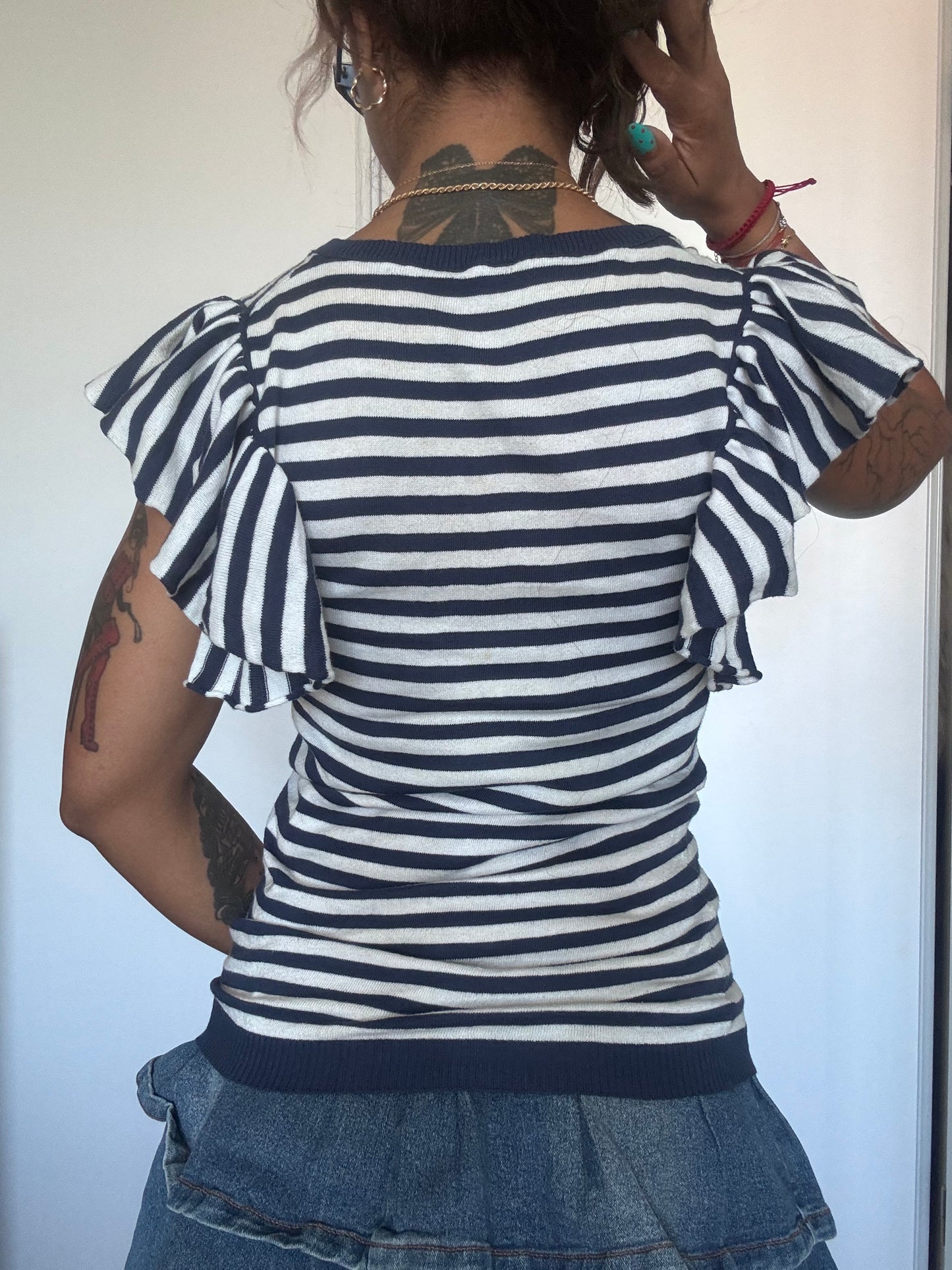 T-shirt marinière Sisley Taille S – Style French Chic