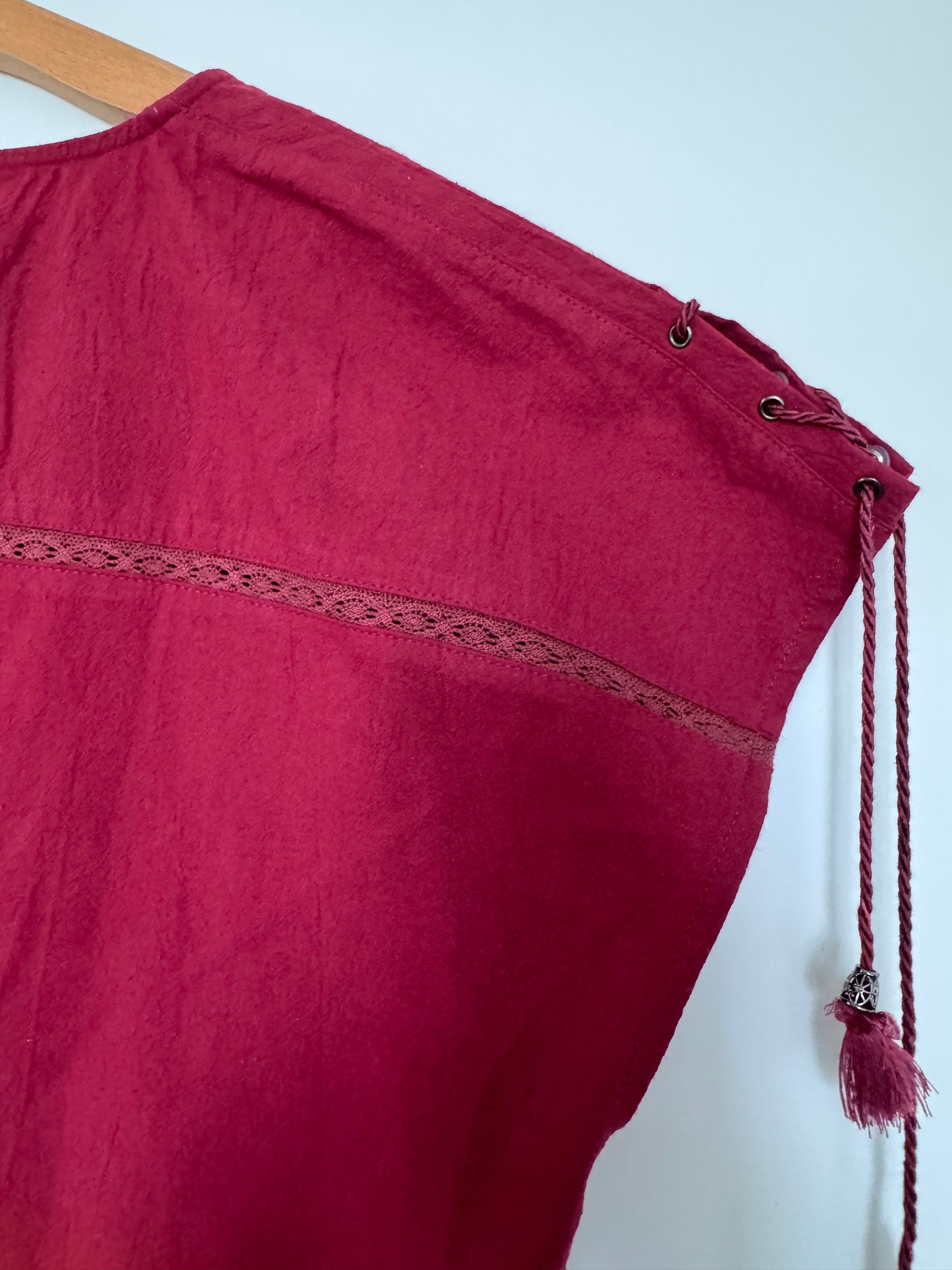 Robe bohème Orfeo Negro Bordeaux en coton et lin