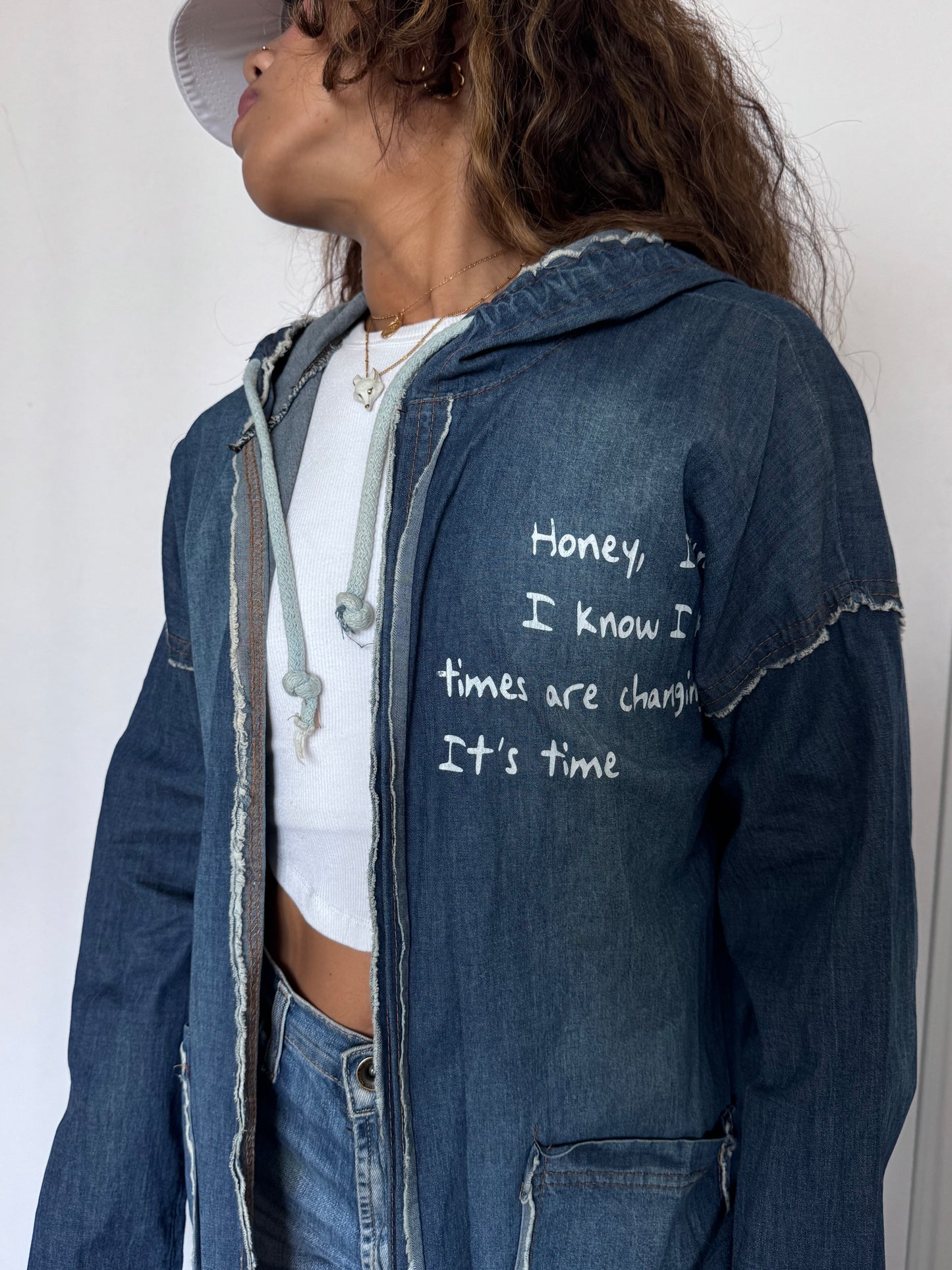 Veste longue Made in Italy à capuche en coton – Live Laugh Love