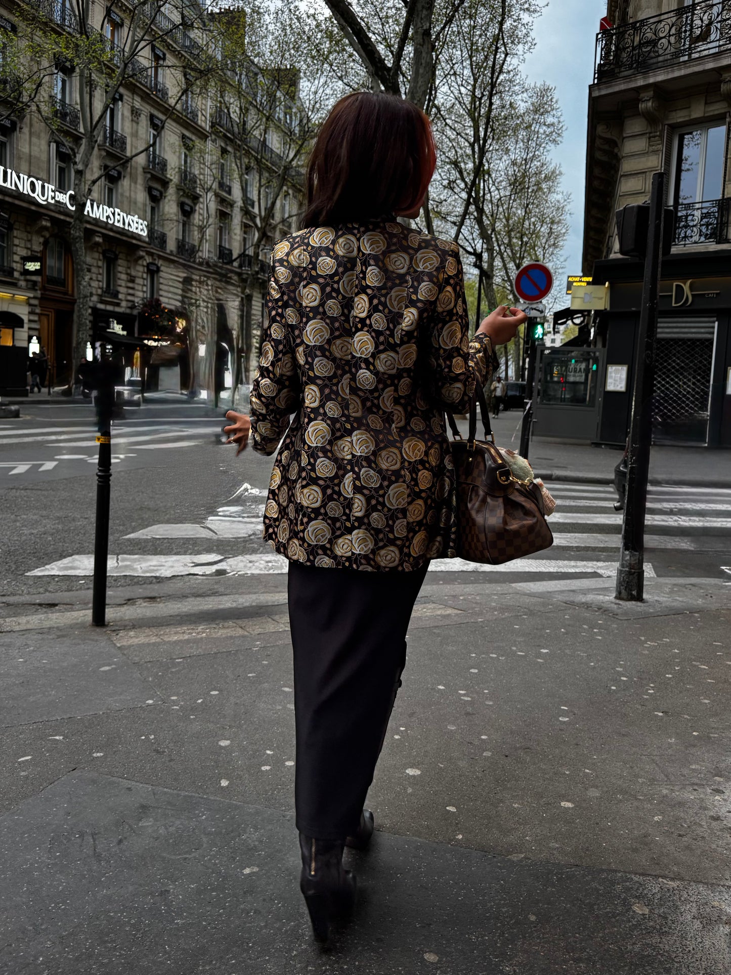 Veste vintage Emmanuel C Paris femme – blazer floral chic Made in France