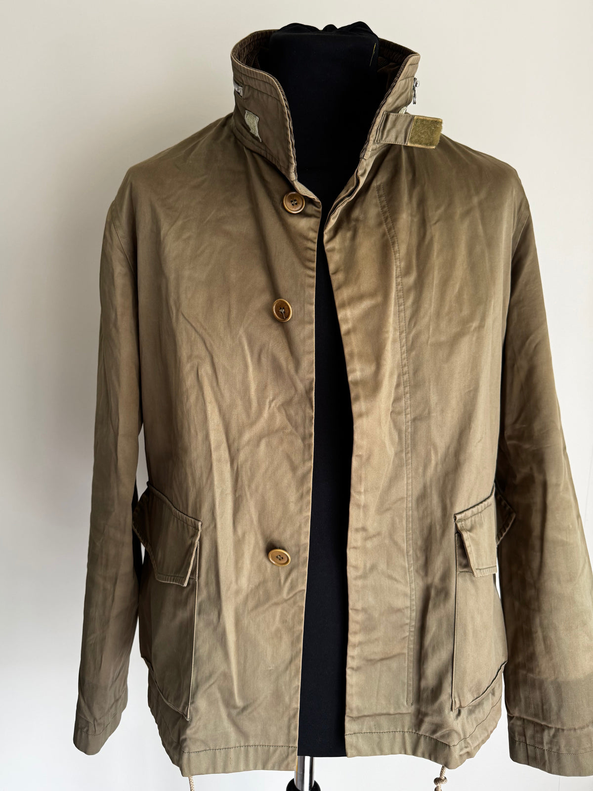 Veste Field Jacket A.P.C. Vintage – Coton Kaki, Col Velours Côtelé & Capuche Amovible