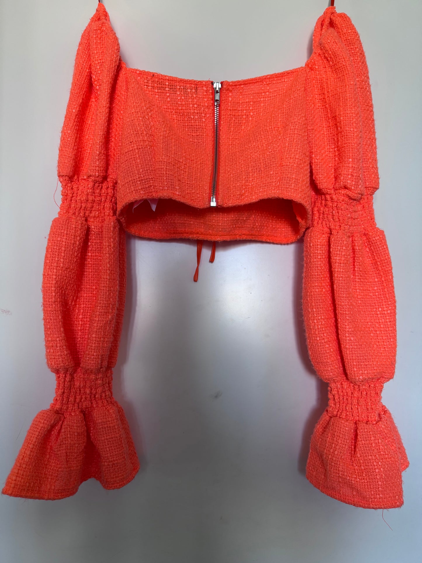 Crop top Y2K Missguided orange – manches volume – top tendance été