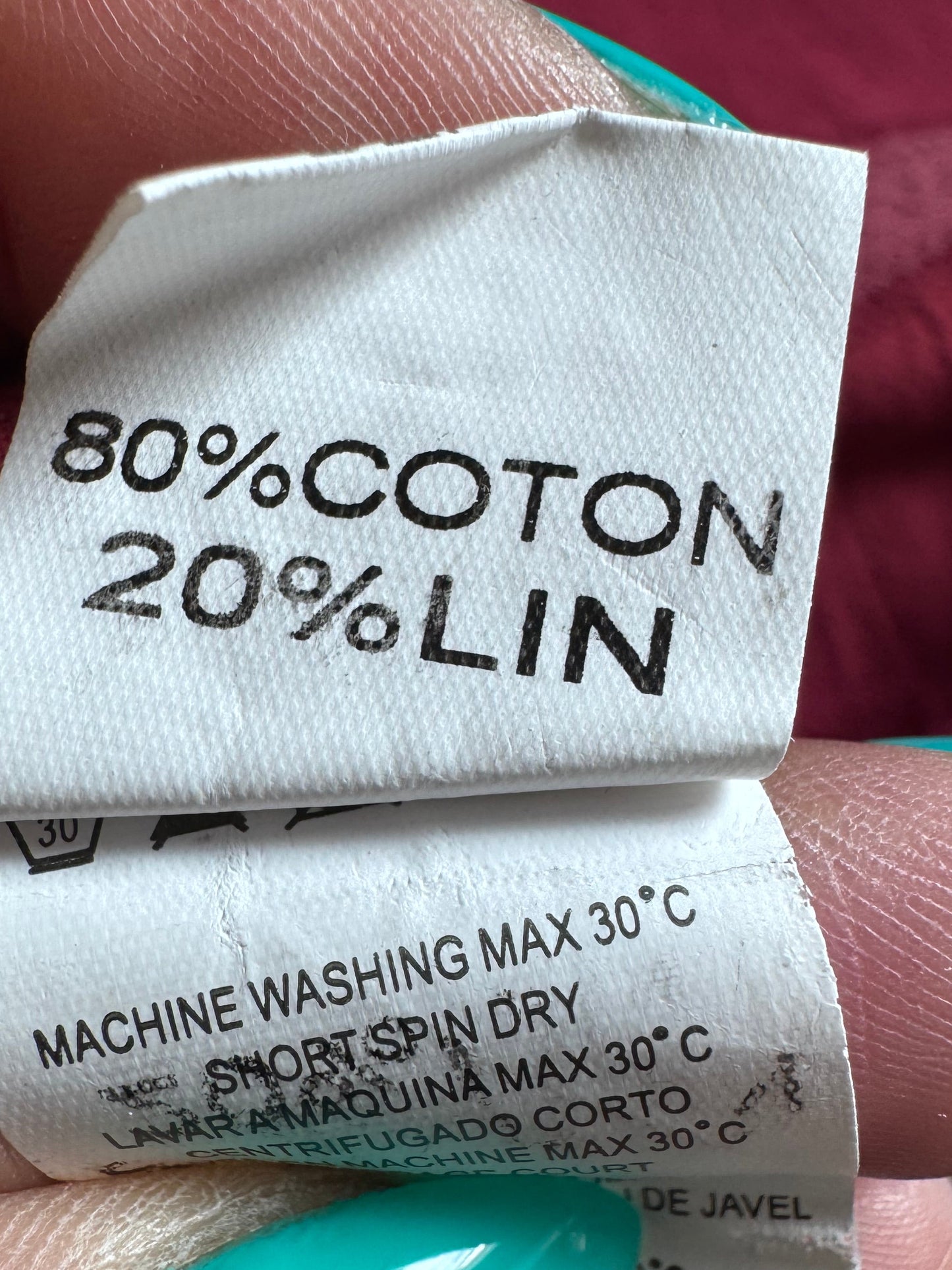 Robe bohème Orfeo Negro Bordeaux en coton et lin
