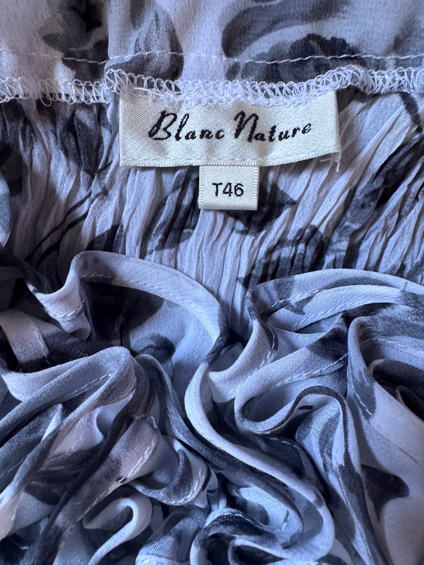 Haut floral Blanc Nature – Taille L