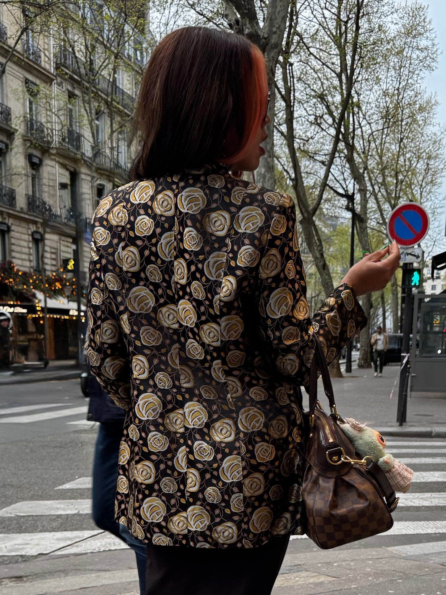 Veste vintage Emmanuel C Paris femme – blazer floral chic Made in France