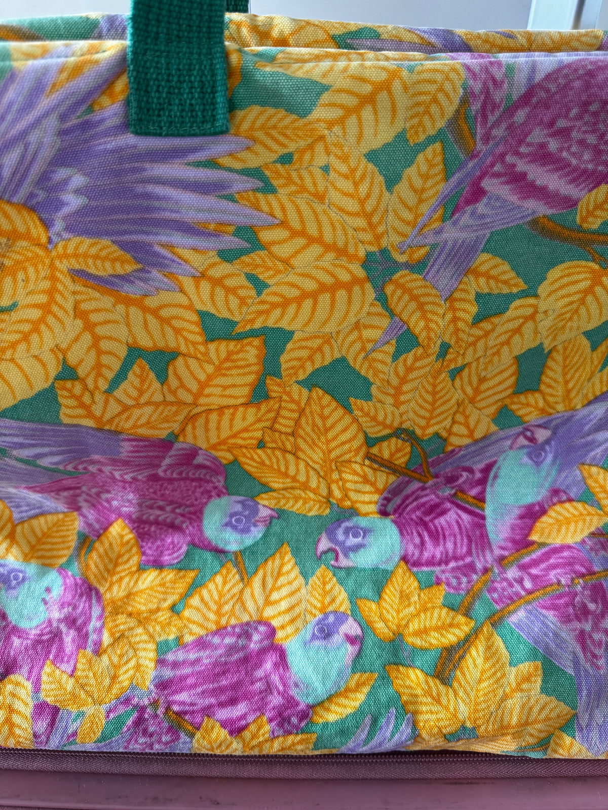 Grand Sac Cabas de Plage Hermès Vintage – Motif Imprimé « Les Perroquets » 100% Coton (Made in France)