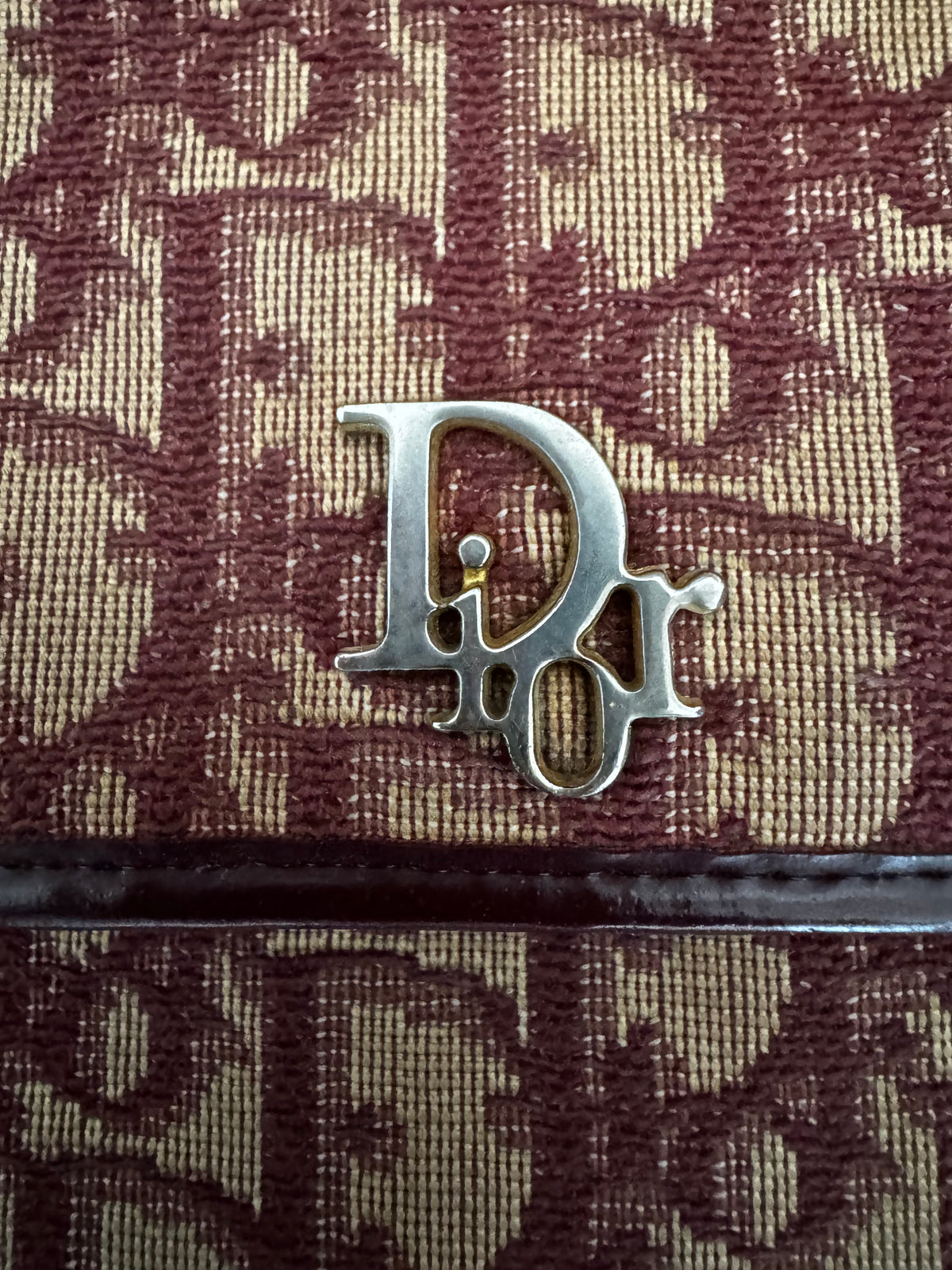 Sac Pochette Bandoulière Christian Dior Vintage – Monogramme Oblique Bordeaux