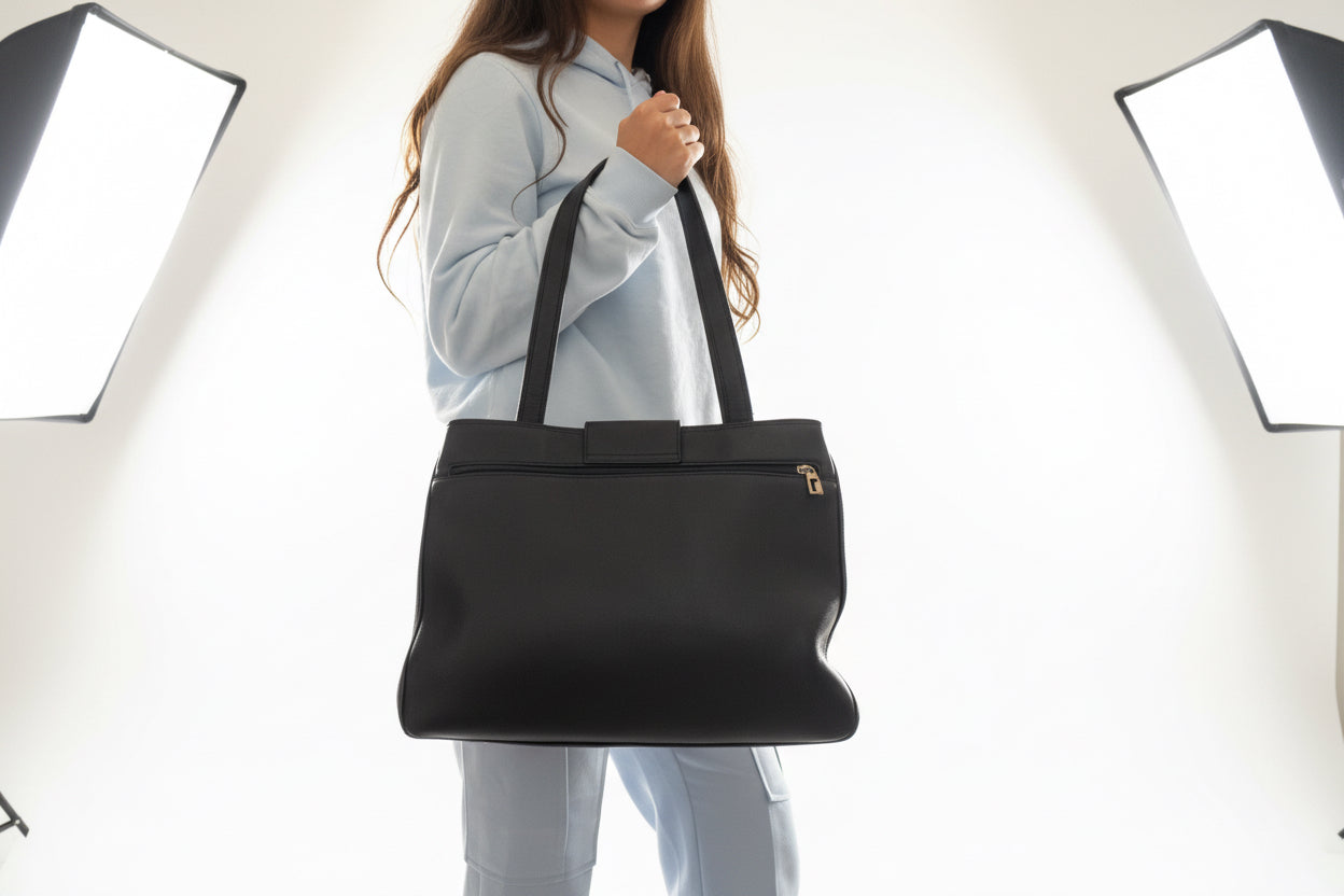 Sac Lancel vintage cuir noir années 90 – grand sac épaule classique