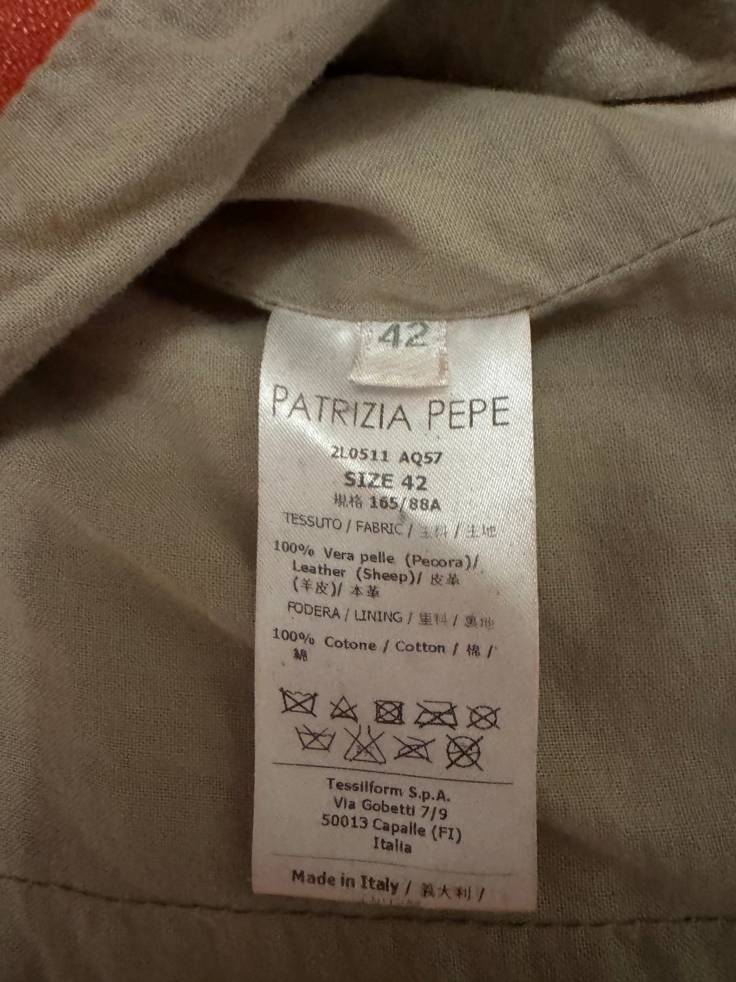 Perfecto cuir Patrizia Pepe clouté – veste vintage femme cuir italien