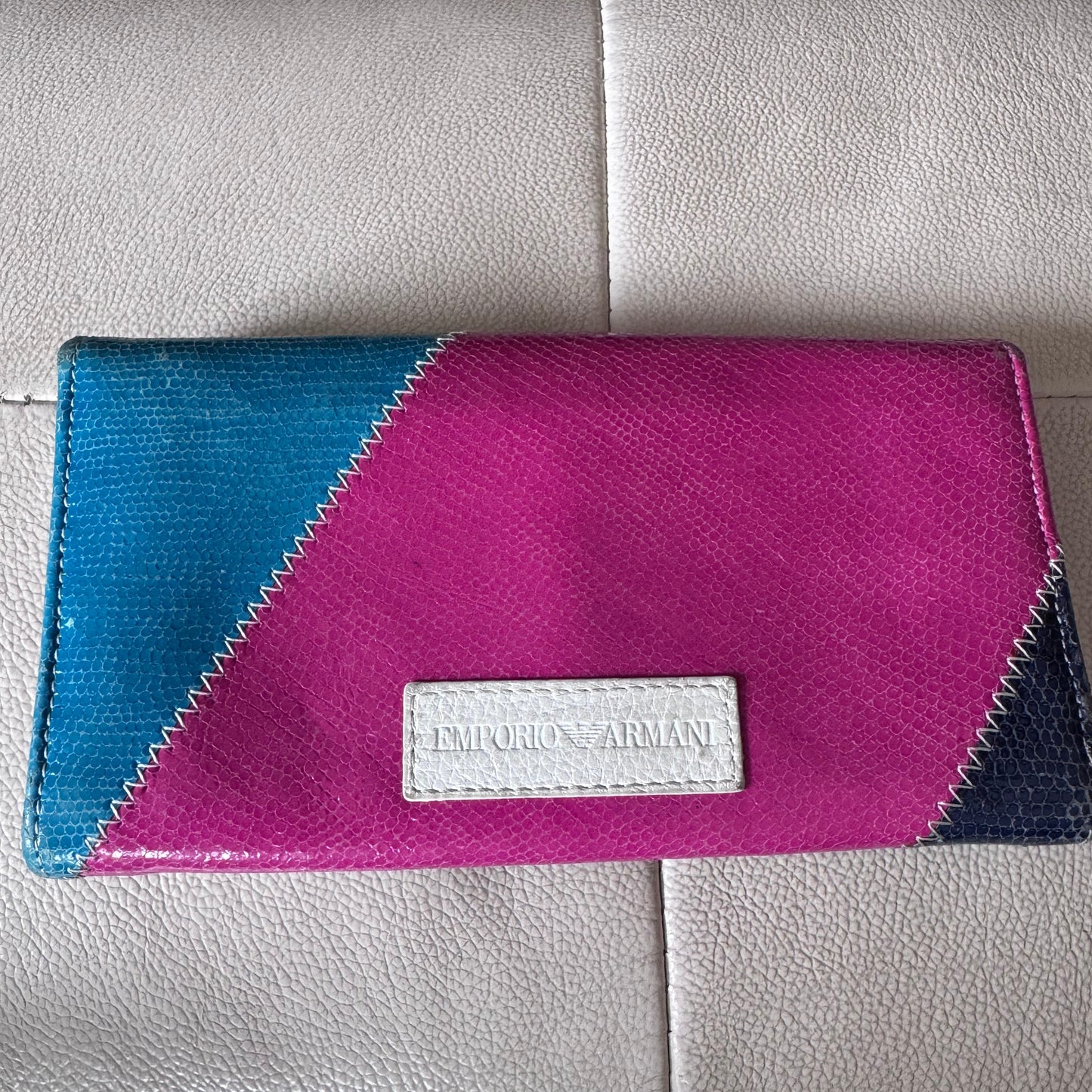 Portefeuille Emporio Armani en cuir multicolore Made in Italy