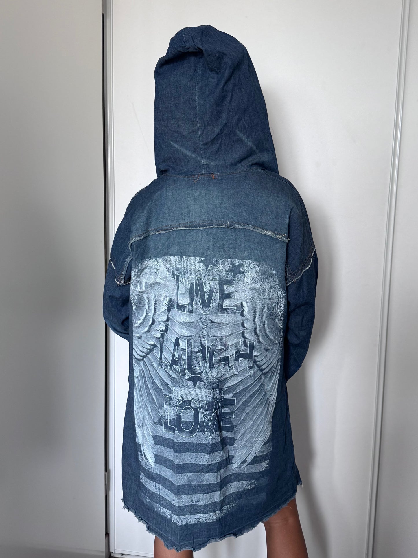Veste longue Made in Italy à capuche en coton – Live Laugh Love