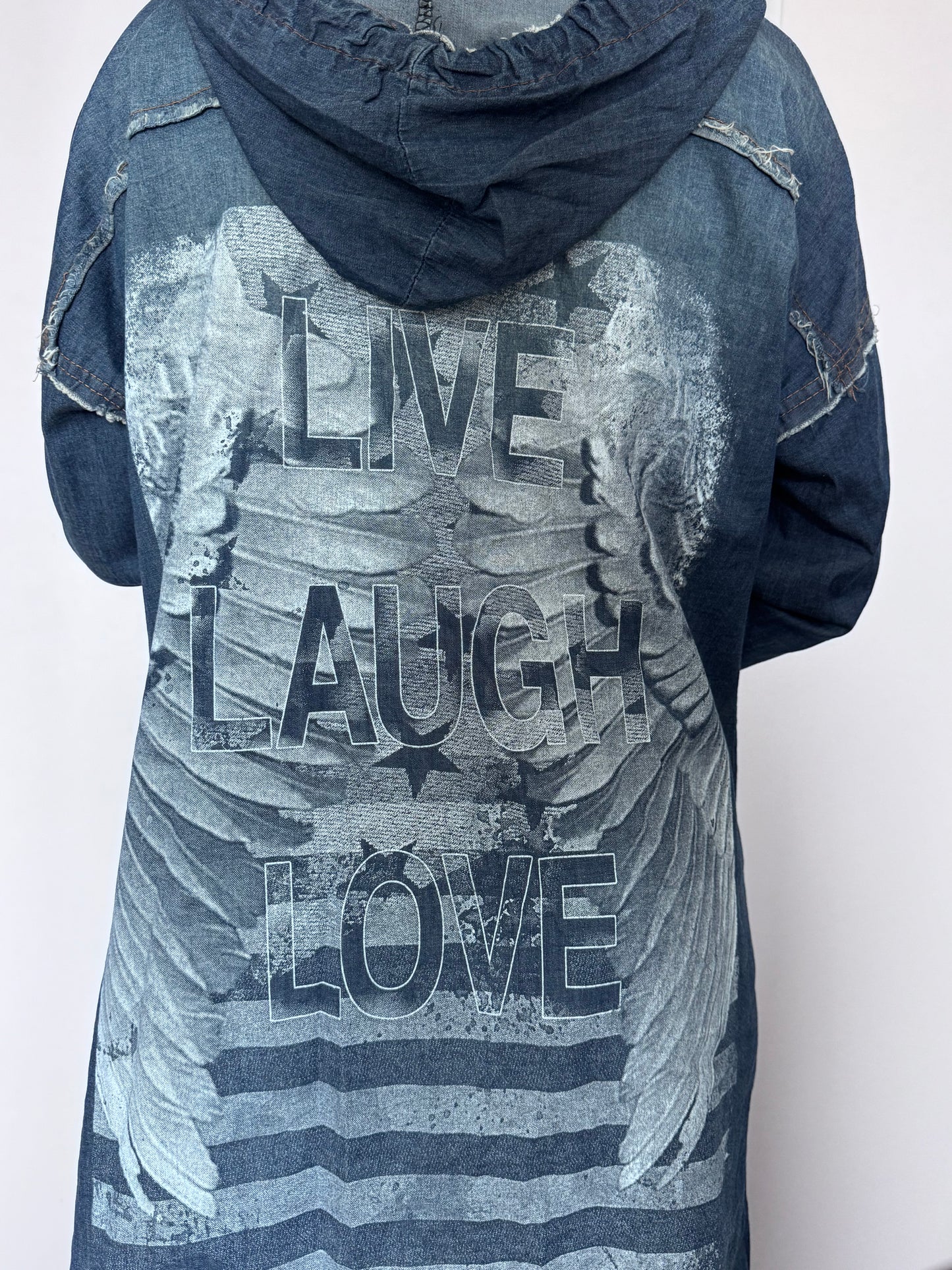Veste longue Made in Italy à capuche en coton – Live Laugh Love
