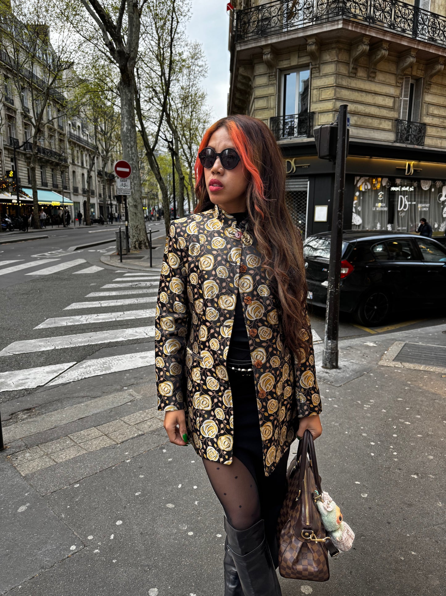 Veste vintage Emmanuel C Paris femme – blazer floral chic Made in France