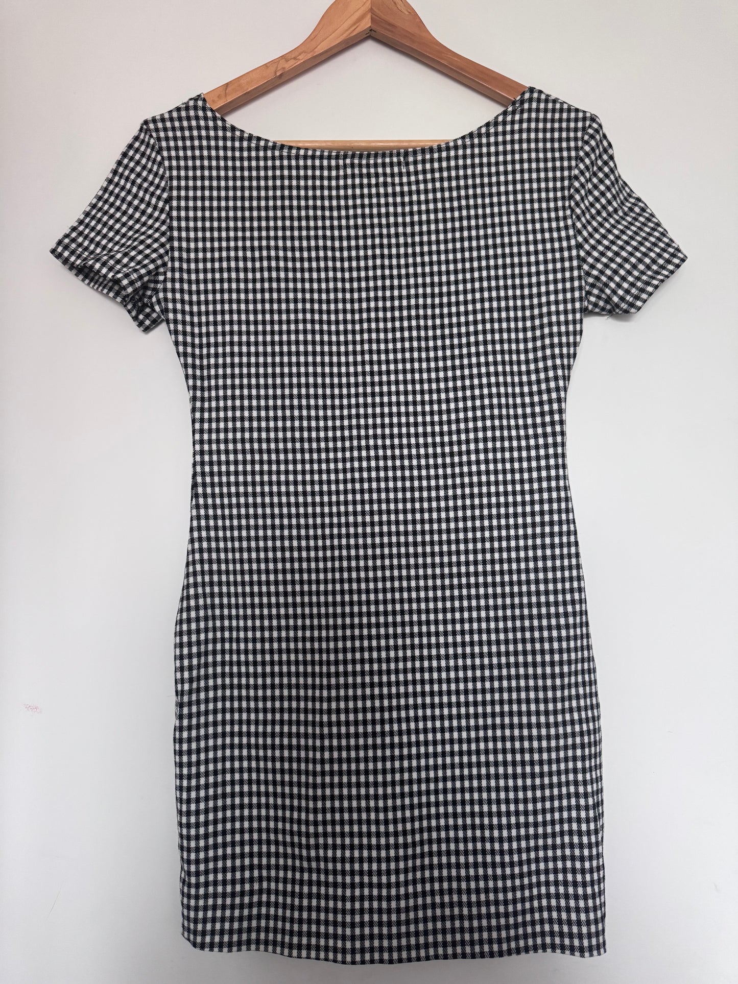 Robe moulante vichy noir et blanc femme – robe courte Y2K chic – made in Italy