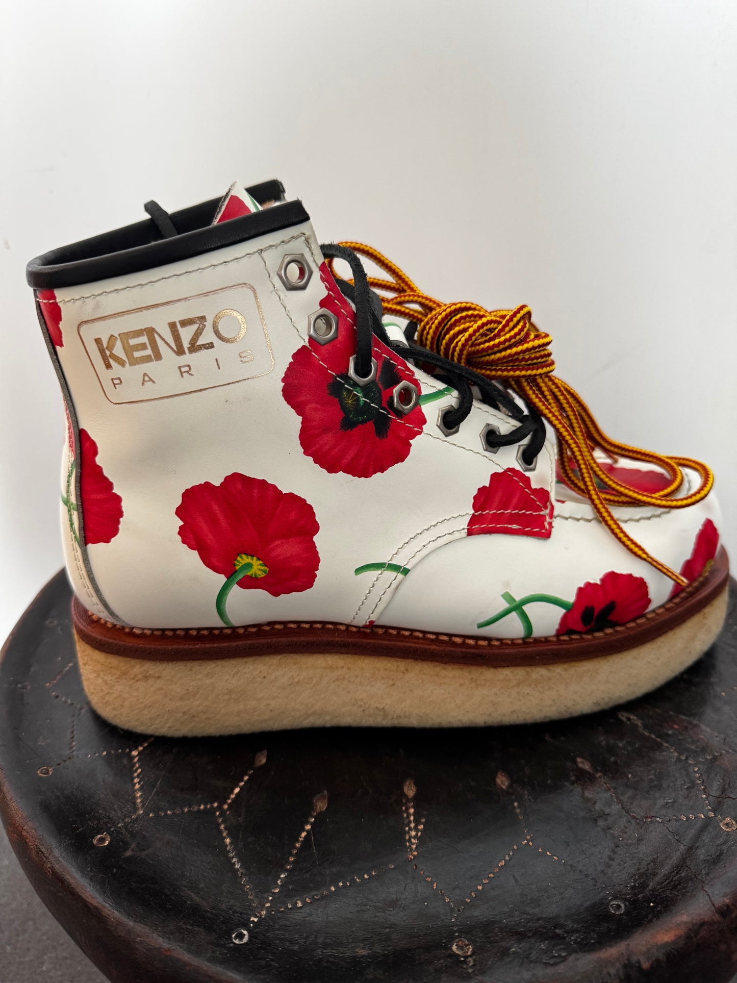 Boots Kenzo Yama Flowers femme cuir – bottines florales luxe taille 37