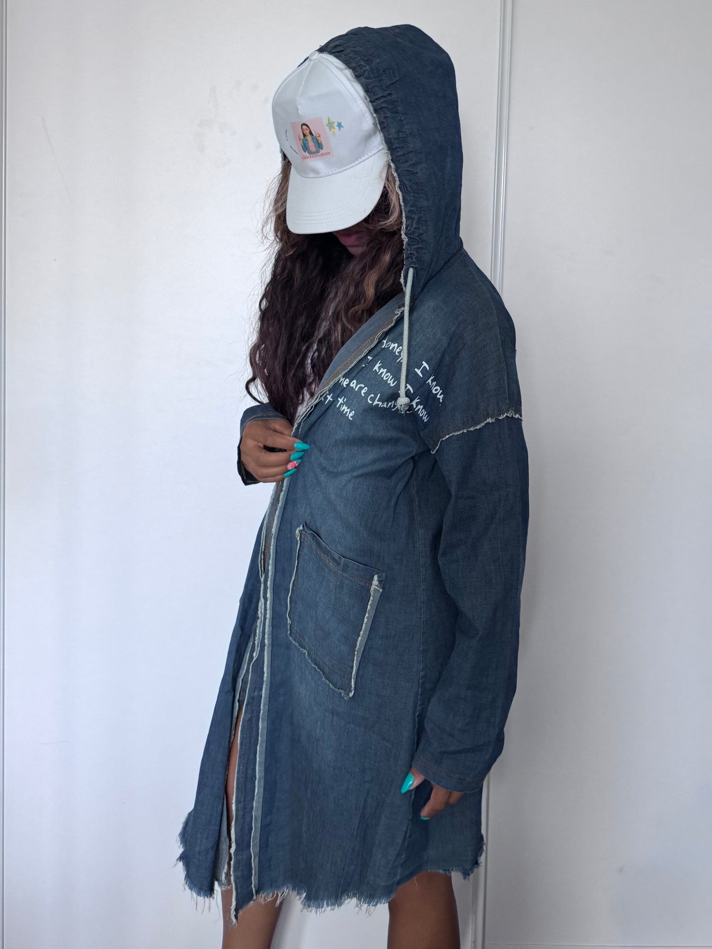 Veste longue Made in Italy à capuche en coton – Live Laugh Love