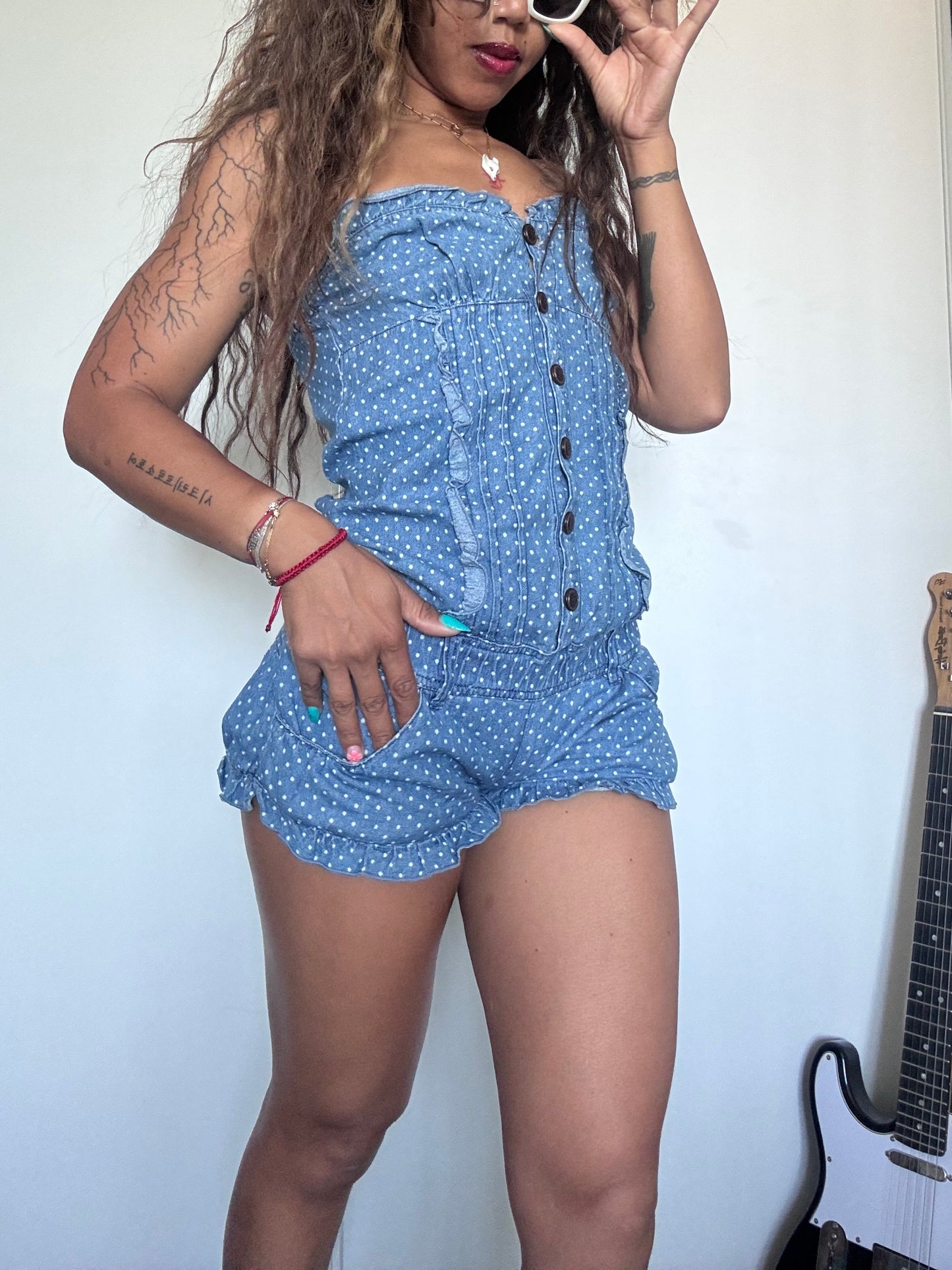 Combishort Liz Lisa à pois style Kawaii japonais