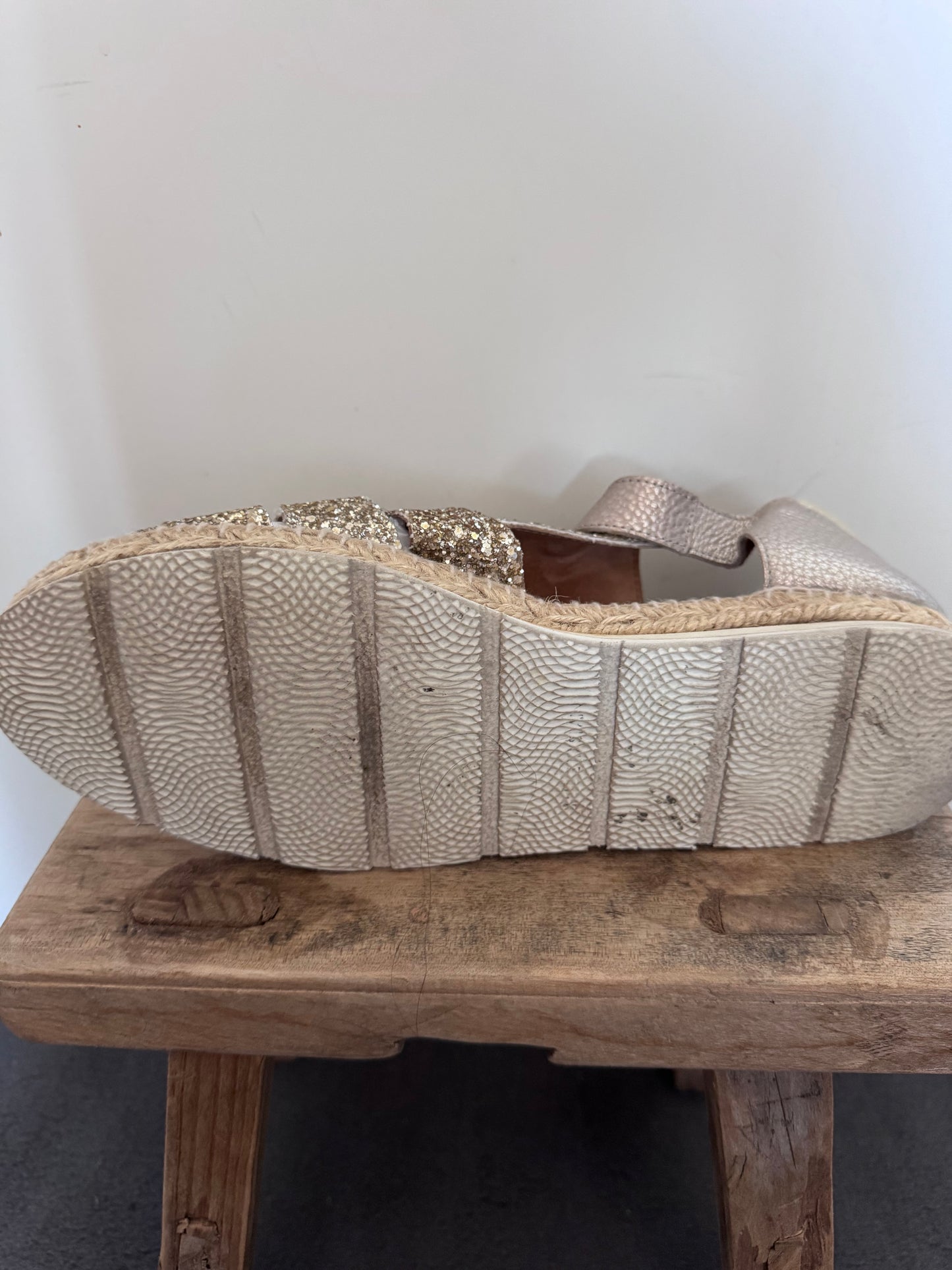 Espadrilles Kanna en cuir pailleté – Made in Spain